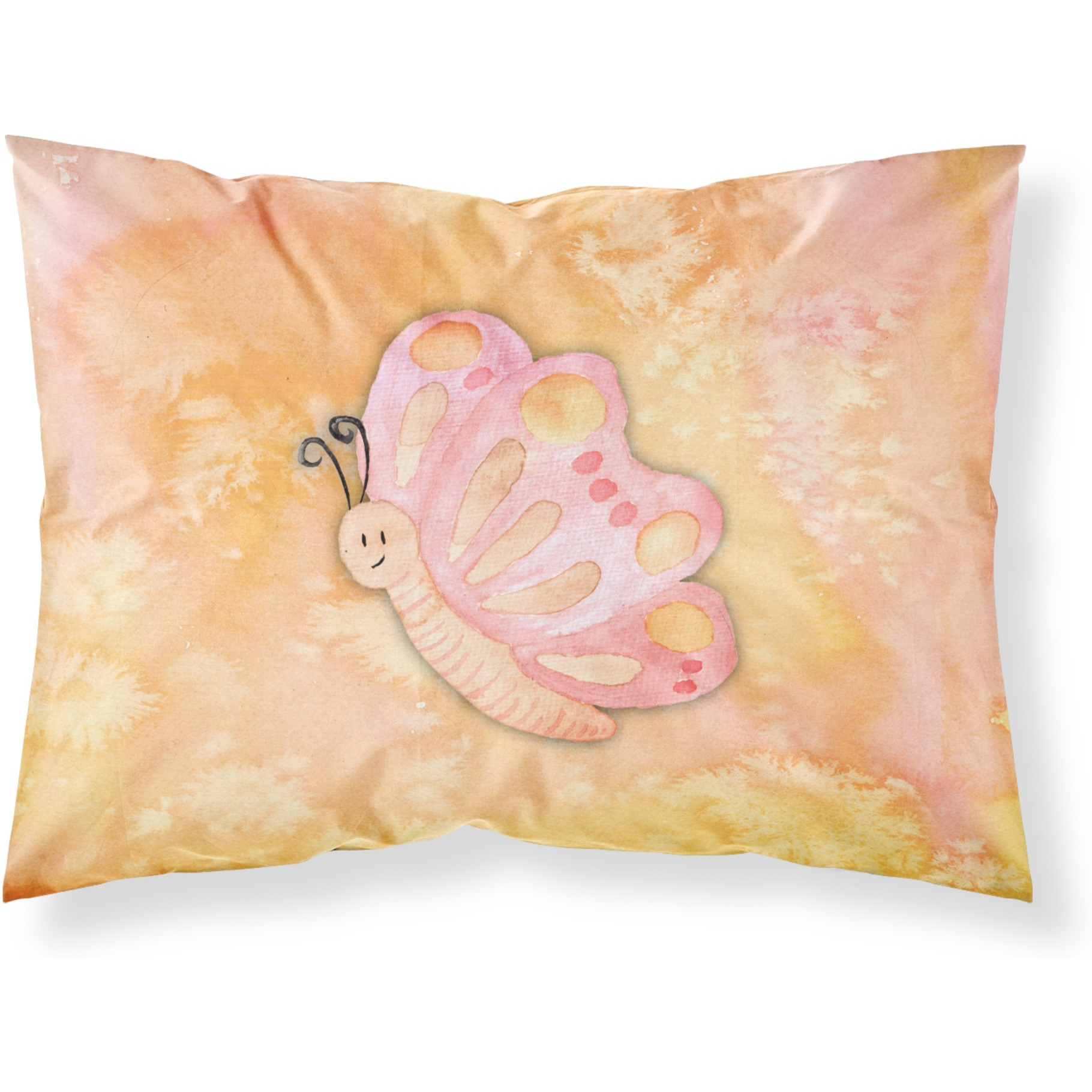&quotCaroline's Treasures Butterfly Watercolor Printed, Polyester, 250 Thread count, Envelope closure Pillowcase, Standard, Multicolor"