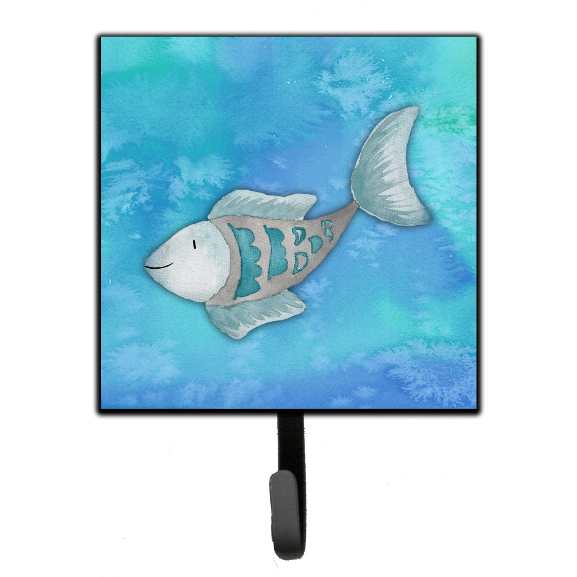 &quotCaroline's Treasures Blue Fish Watercolor Wall Hook, Small, Multicolor"