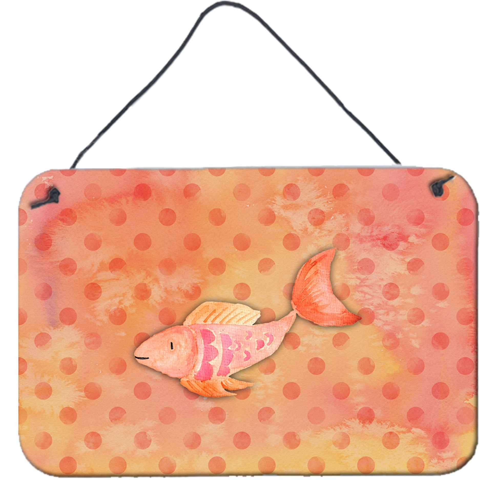 &quotCaroline's Treasures Orange Fish Watercolor Metal Print, 8"&quotH x 12"&quotW, Multicolor"