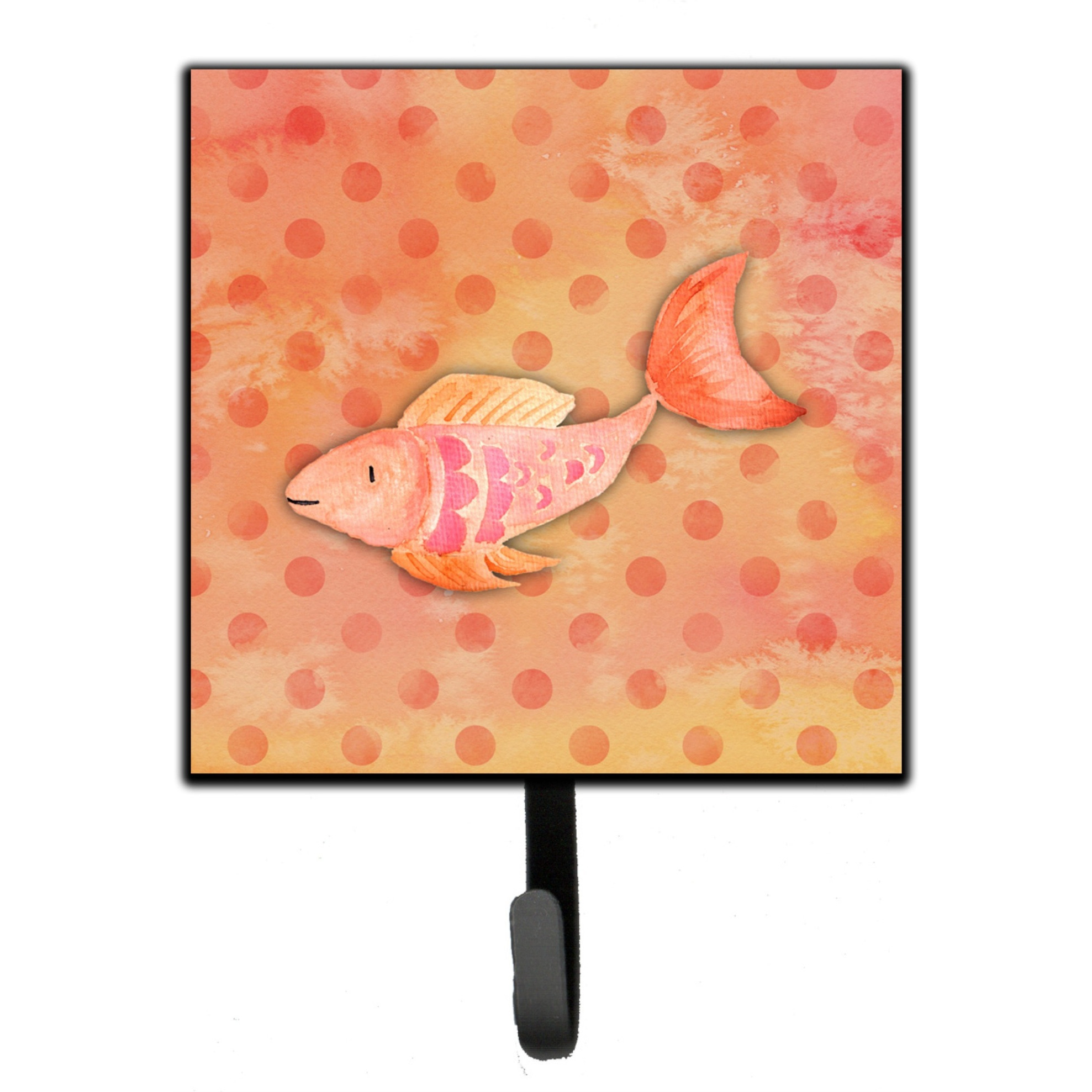 &quotCaroline's Treasures Orange Fish Watercolor Wall Hook, Small, Multicolor"