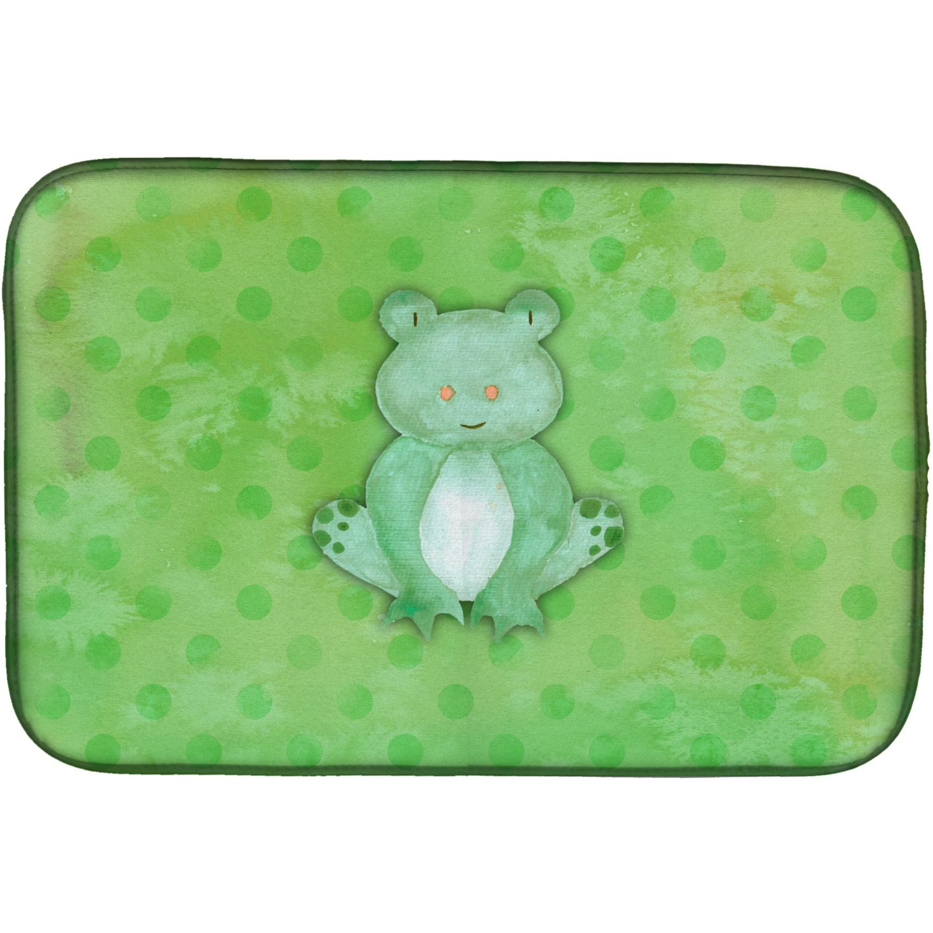 &quotCaroline's Treasures Polka dot Frog Dish Drying Mat, 14"" x 21"", Multicolor"