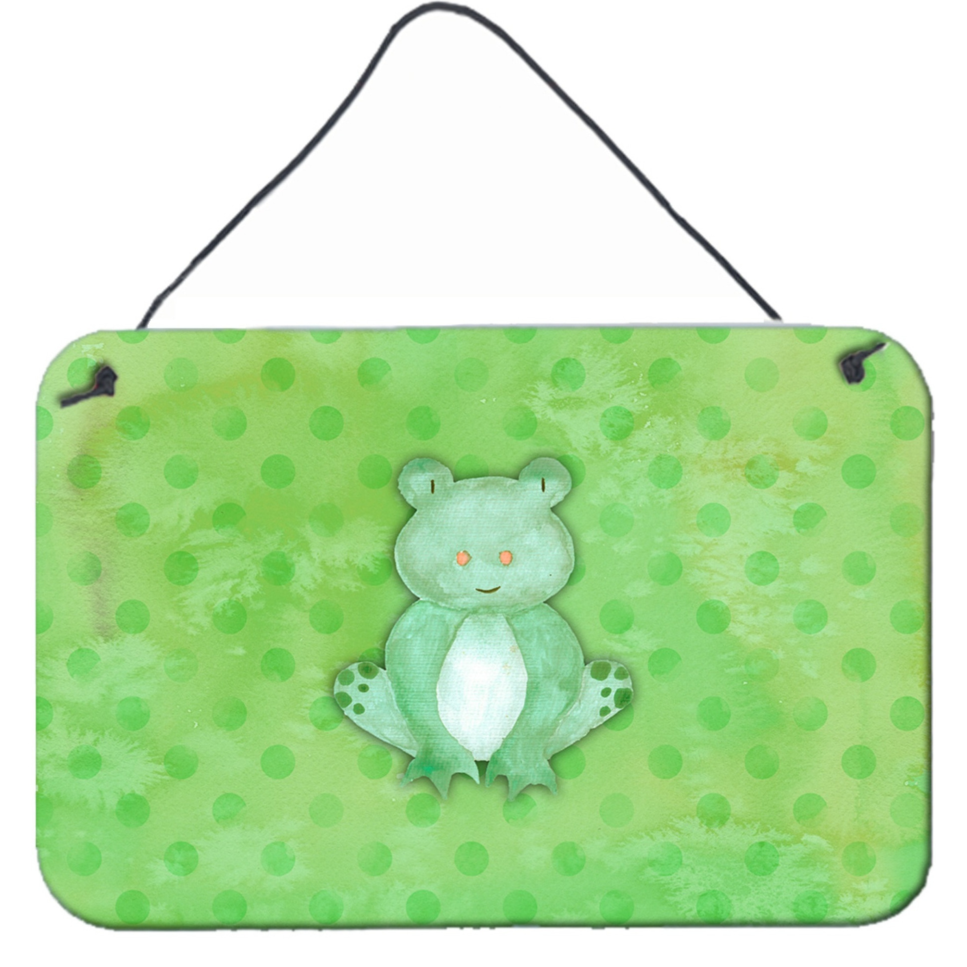 &quotCaroline's Treasures Polkadot Frog Watercolor Metal Print, 8"&quotH x 12"&quotW, Multicolor"