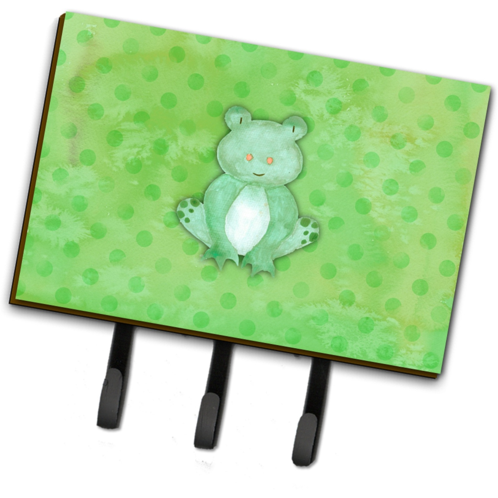 &quotCaroline's Treasures Polkadot Frog Watercolor Wall Hook, Triple, Multicolor"