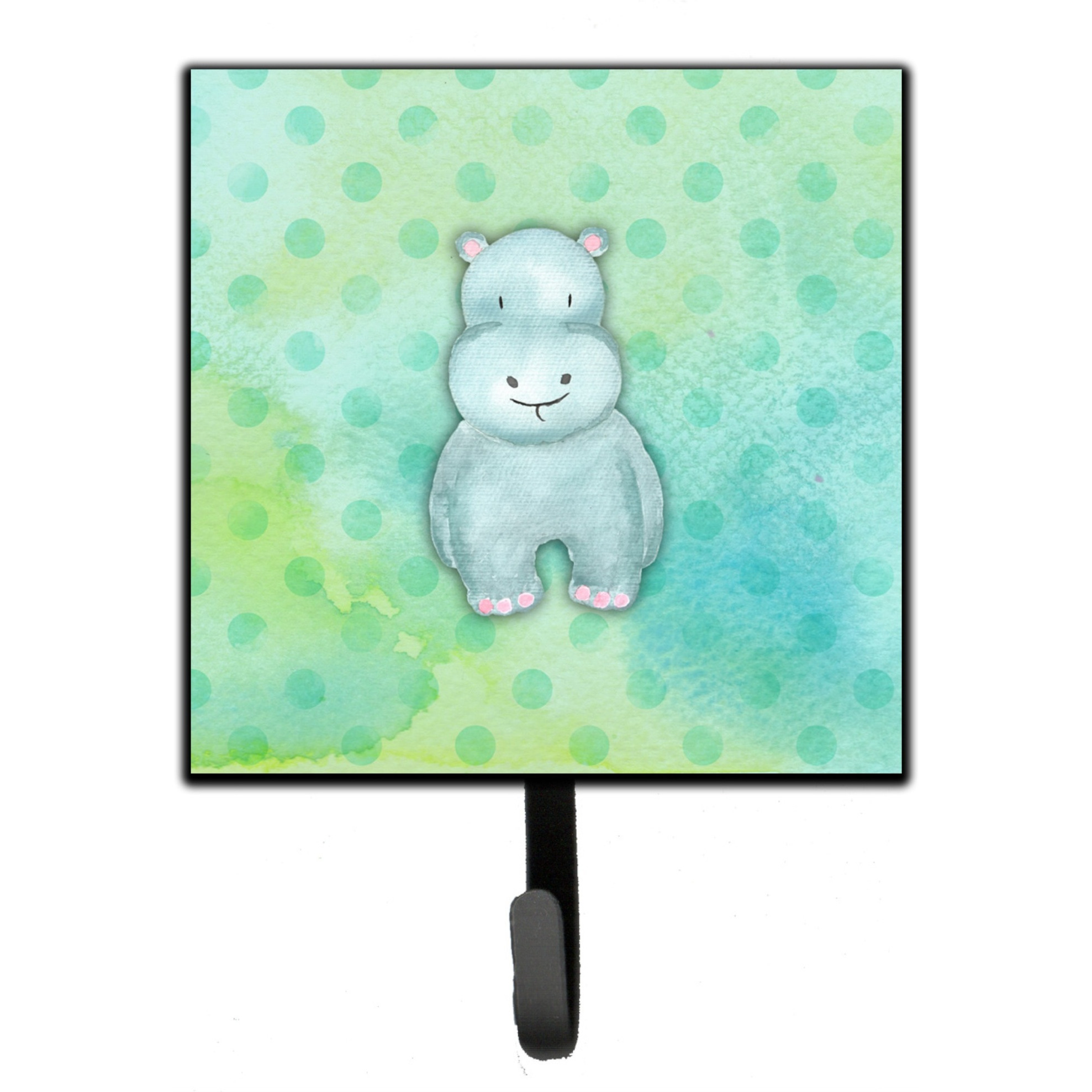 &quotCaroline's Treasures Polkadot Hippopotamus Watercolor Wall Hook, Small, Multicolor"