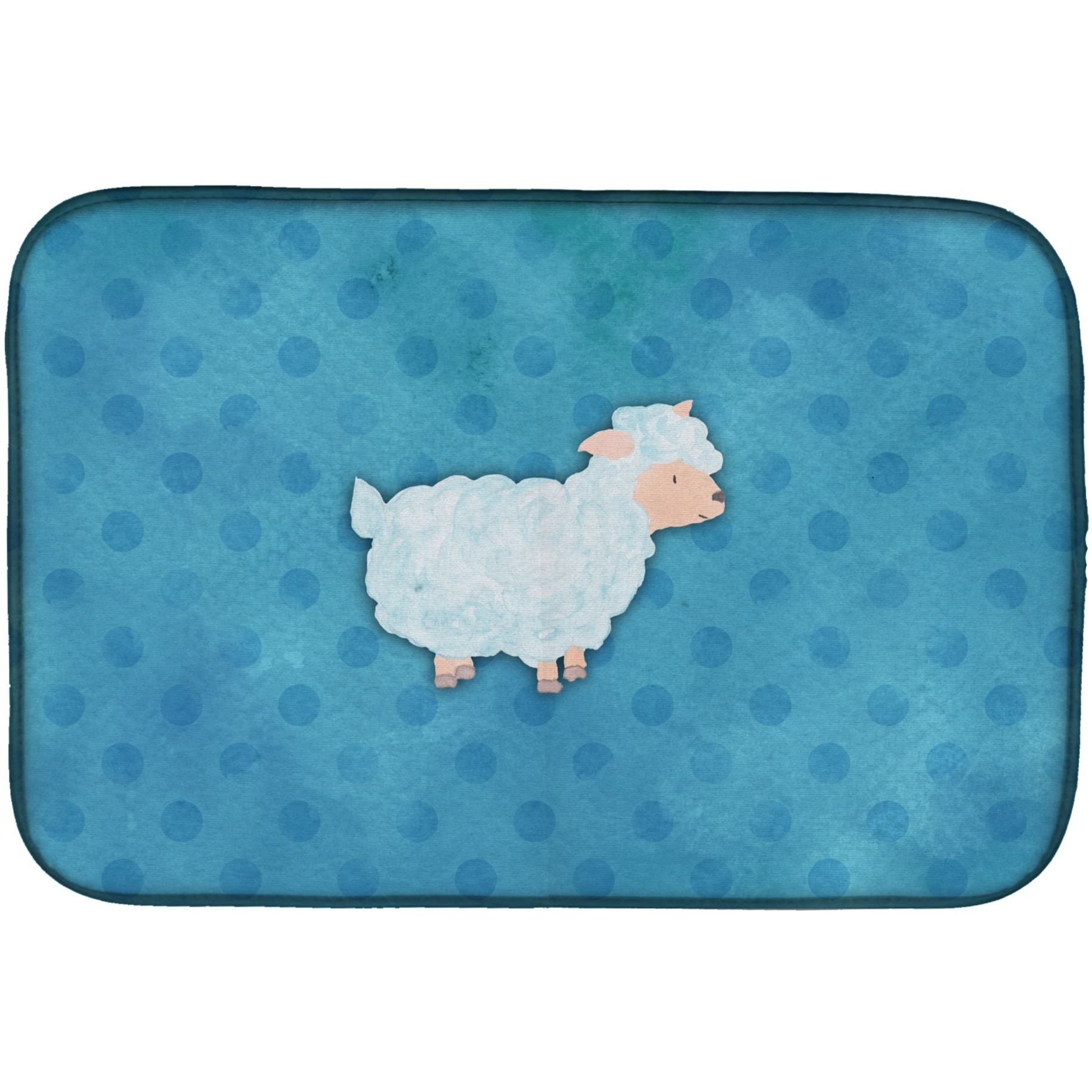 &quotCaroline's Treasures Polkadot Sheep Lamb Watercolor Dish Drying Mat, 14"" x 21"", Multicolor"