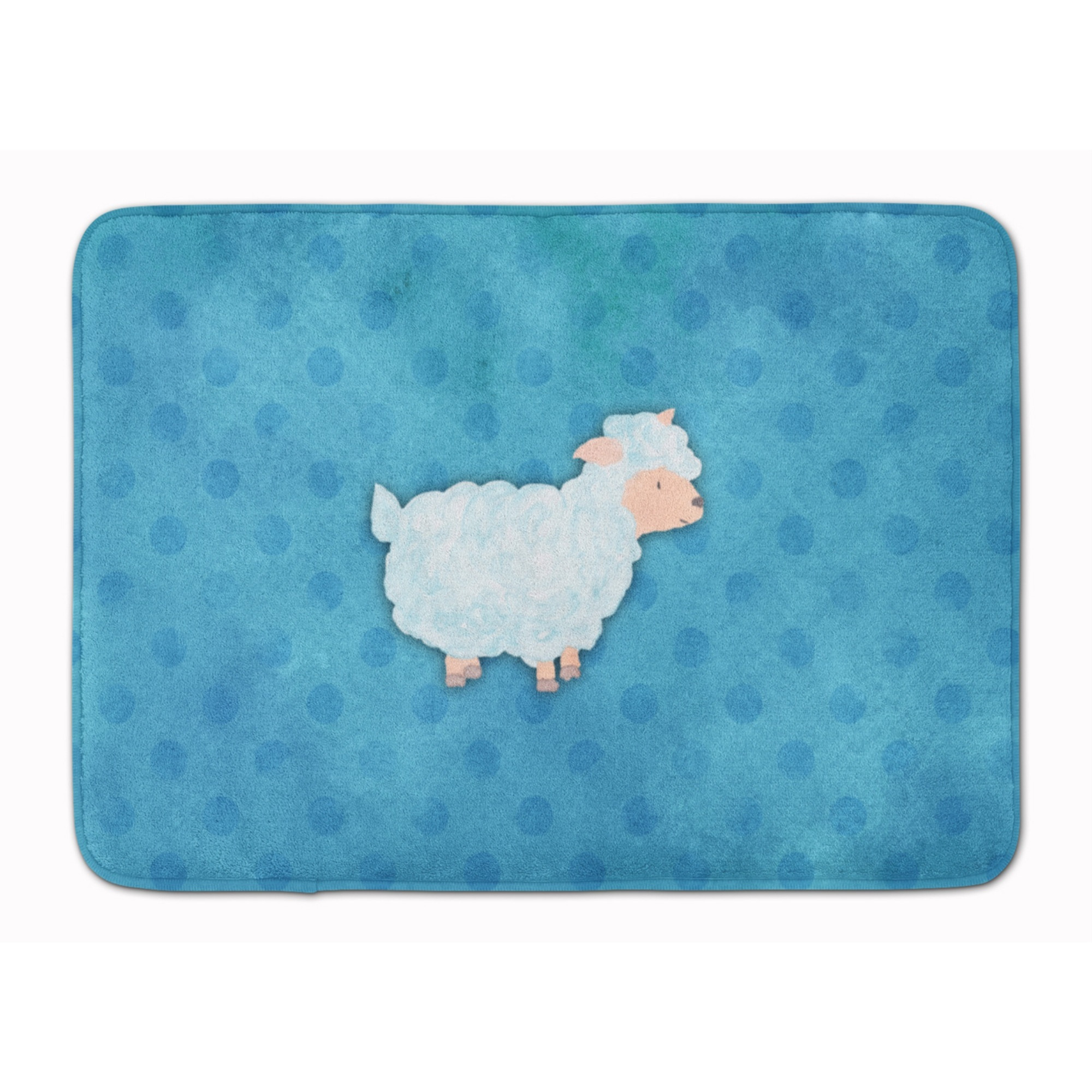 &quotCaroline's Treasures Polkadot Sheep Lamb Watercolor Floor Mat, 19"&quotH x 27"&quotW, Multicolor"