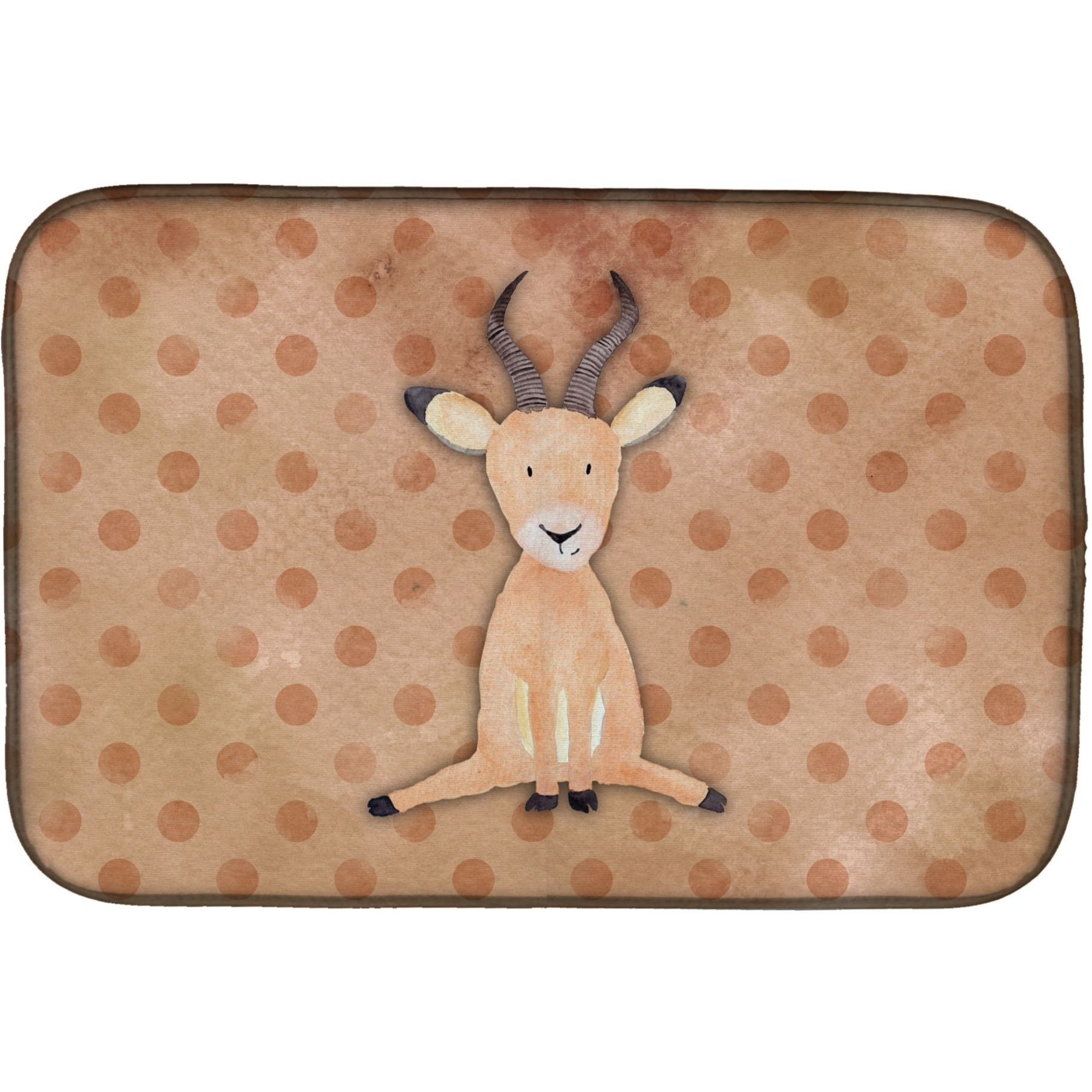 &quotCaroline's Treasures Polka dot Antelope Watercolor Dish Drying Mat, 14 X 21, Multicolor"