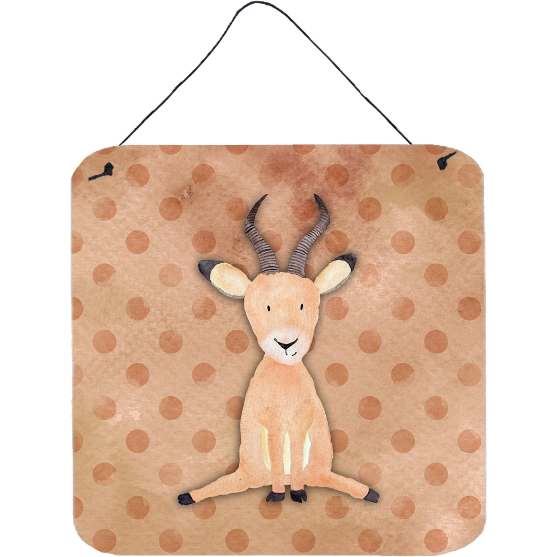 &quotCaroline's Treasures Polkadot Antelope Watercolor Metal Print, 6"&quotH x 6"&quotW, Multicolor"
