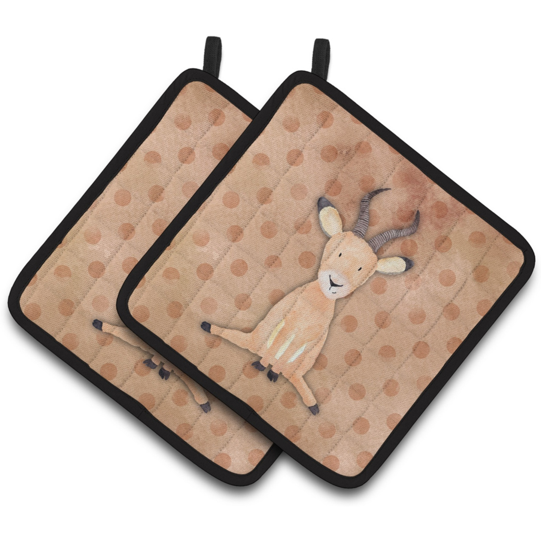 &quotCaroline's Treasures Polkadot Antelope Watercolor Decorated pot holder, 7.5"&quotH x 7.5"&quotW, Multicolor"