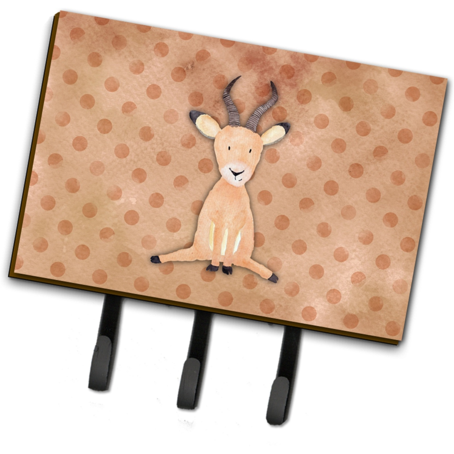 &quotCaroline's Treasures Polkadot Antelope Watercolor Wall Hook, Triple, Multicolor"