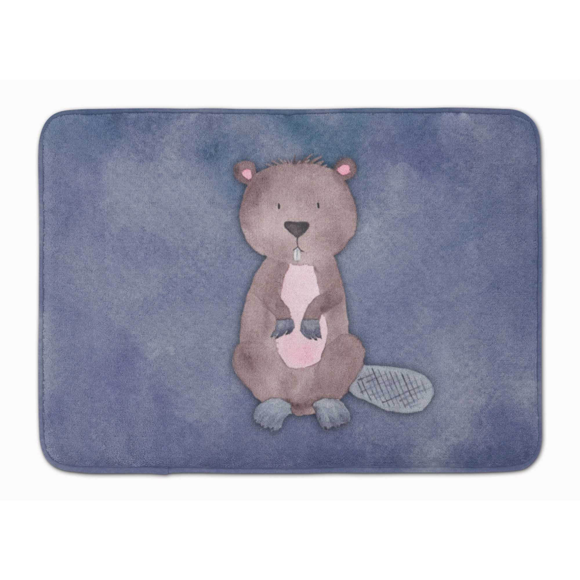 &quotCaroline's Treasures Beaver Watercolor Floor Mat, 19"&quotH x 27"&quotW, Multicolor"