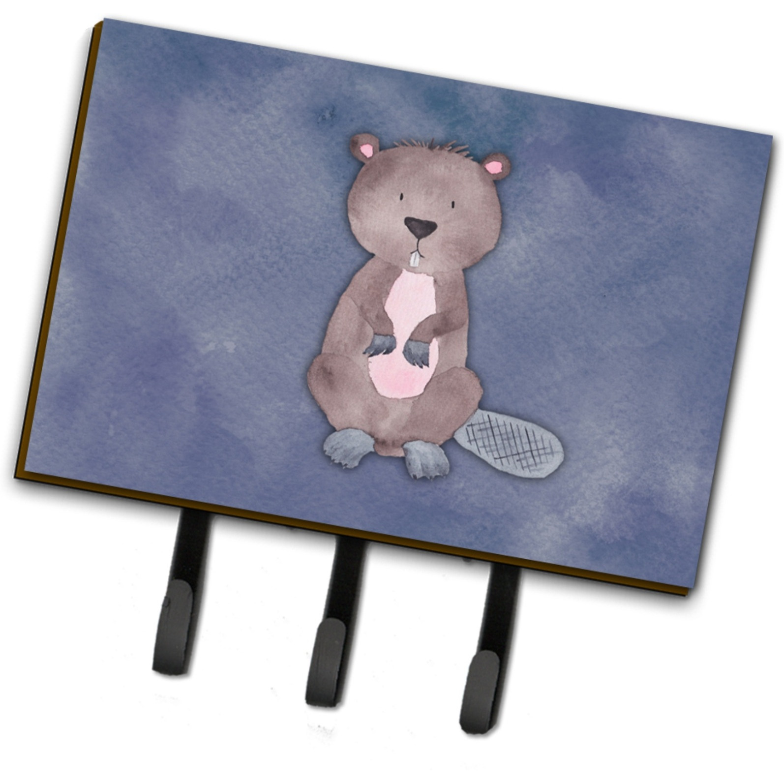 &quotCaroline's Treasures Beaver Watercolor Wall Hook, Triple, Multicolor"