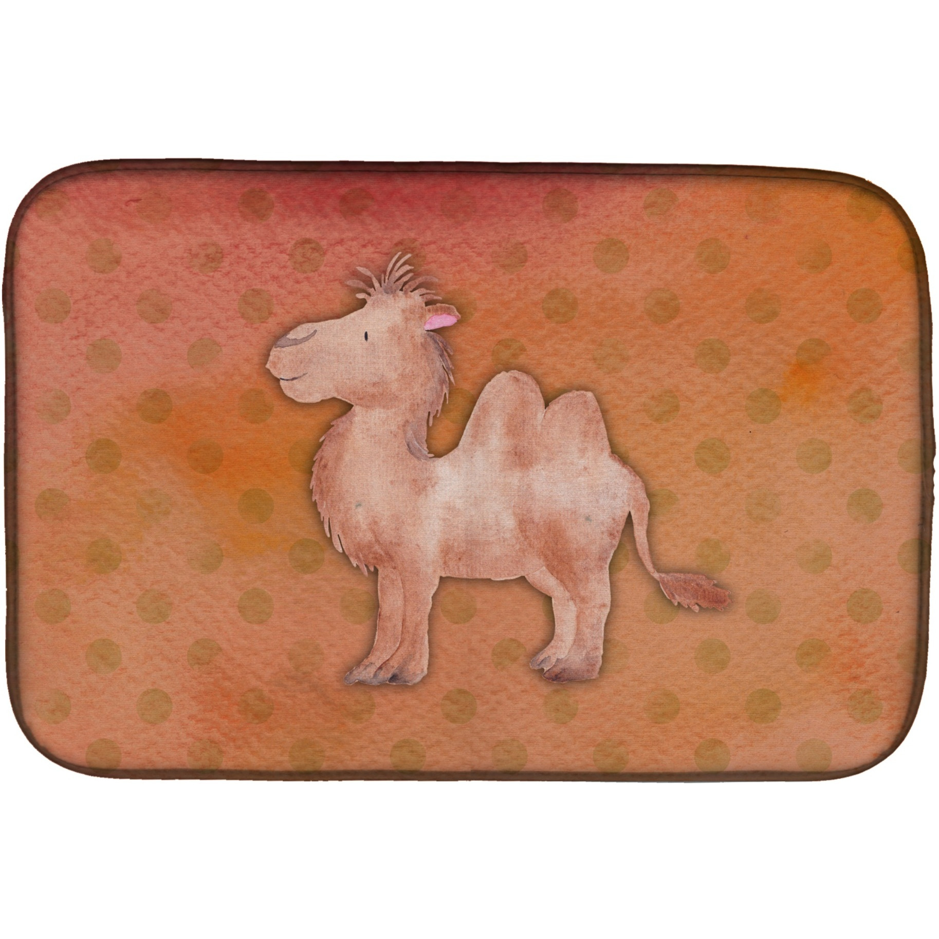 &quotCaroline's Treasures Polkadot Camel Watercolor Dish Drying Mat, 14"" x 21"", Multicolor"