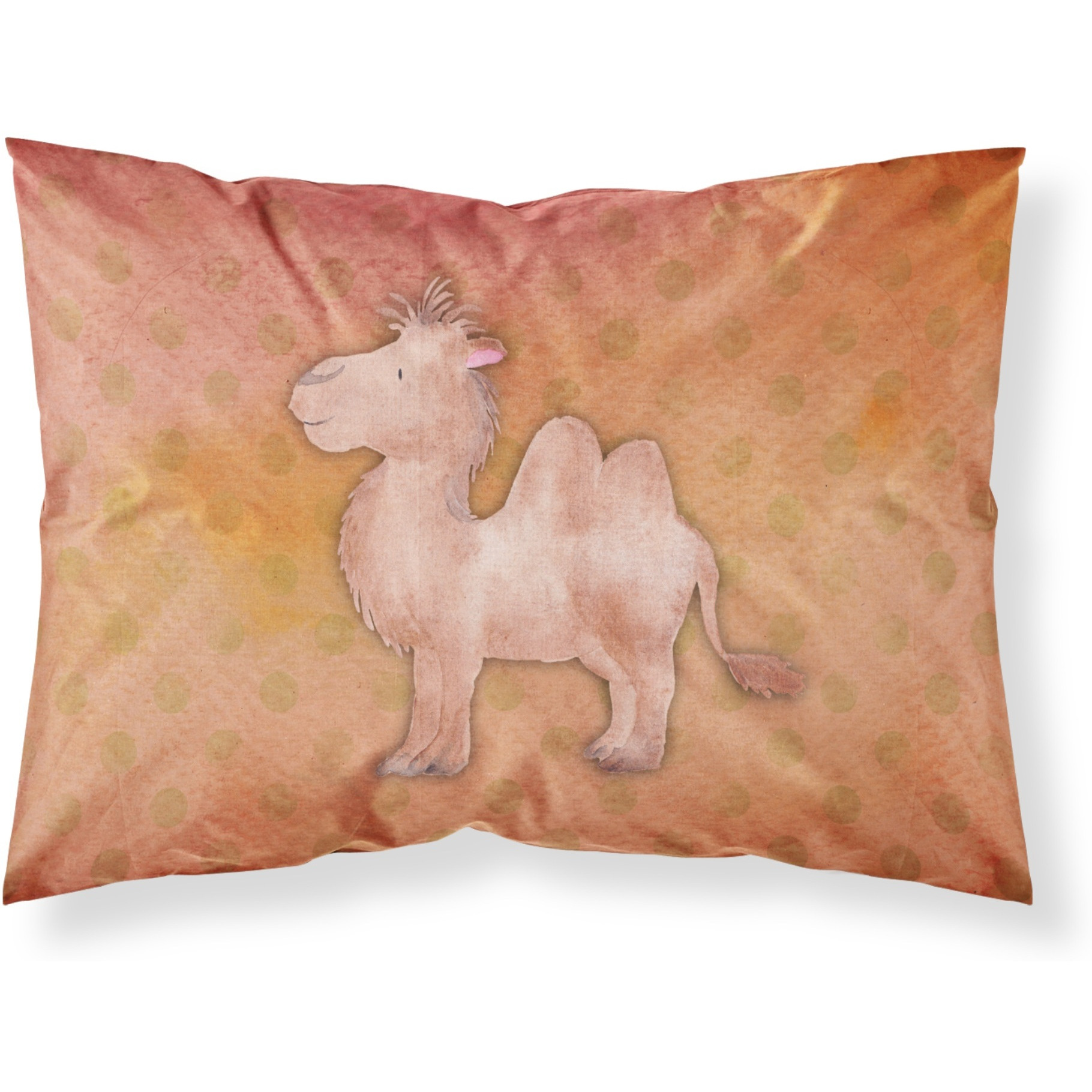 &quotCaroline's Treasures Polkadot Camel Watercolor Printed, Polyester, 250 Thread count, Envelope closure Pillowcase, Standard, Multicolor"