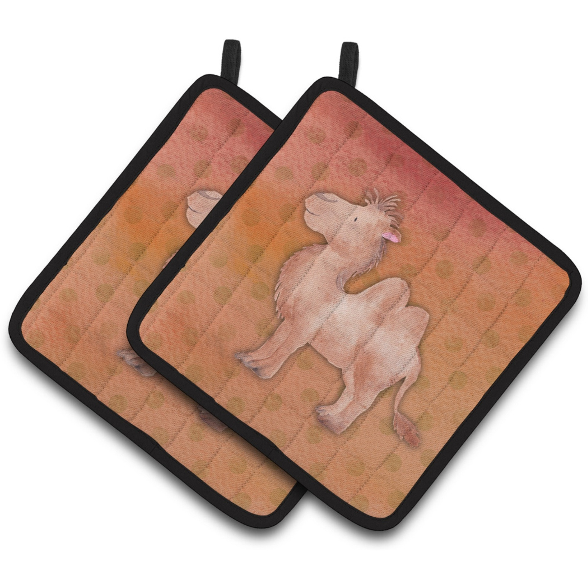 &quotCaroline's Treasures Polkadot Camel Watercolor Decorated pot holder, 7.5"&quotH x 7.5"&quotW, Multicolor"