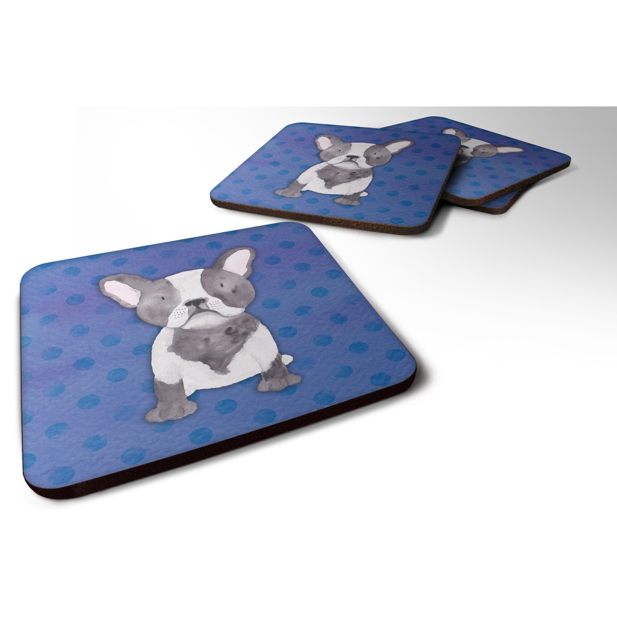 &quotCaroline's Treasures French Bulldog Polkadot Watercolor Decorative coasters, 3.5, Multicolor"