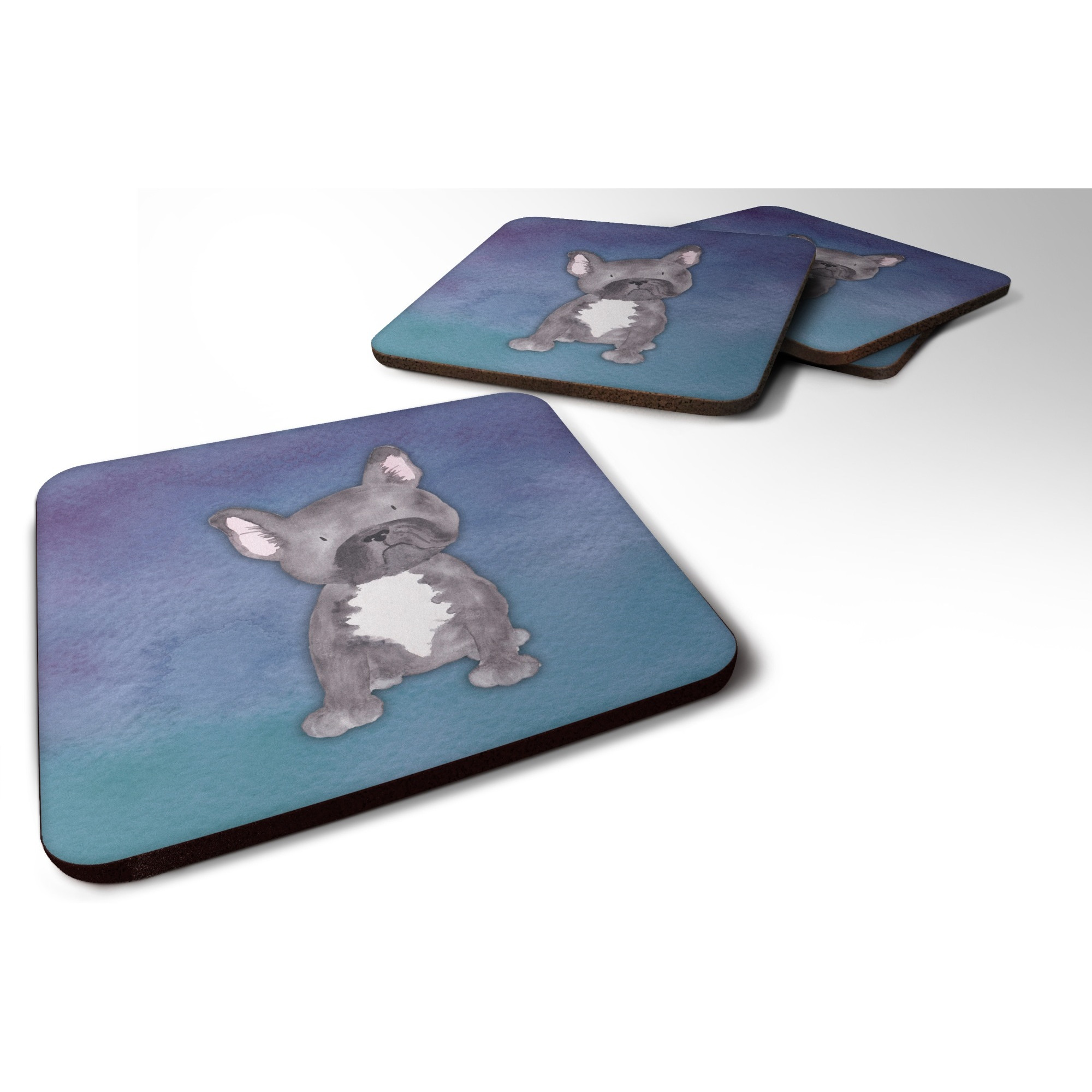 &quotCaroline's Treasures French Bulldog Watercolor Decorative coasters, 3.5, Multicolor"