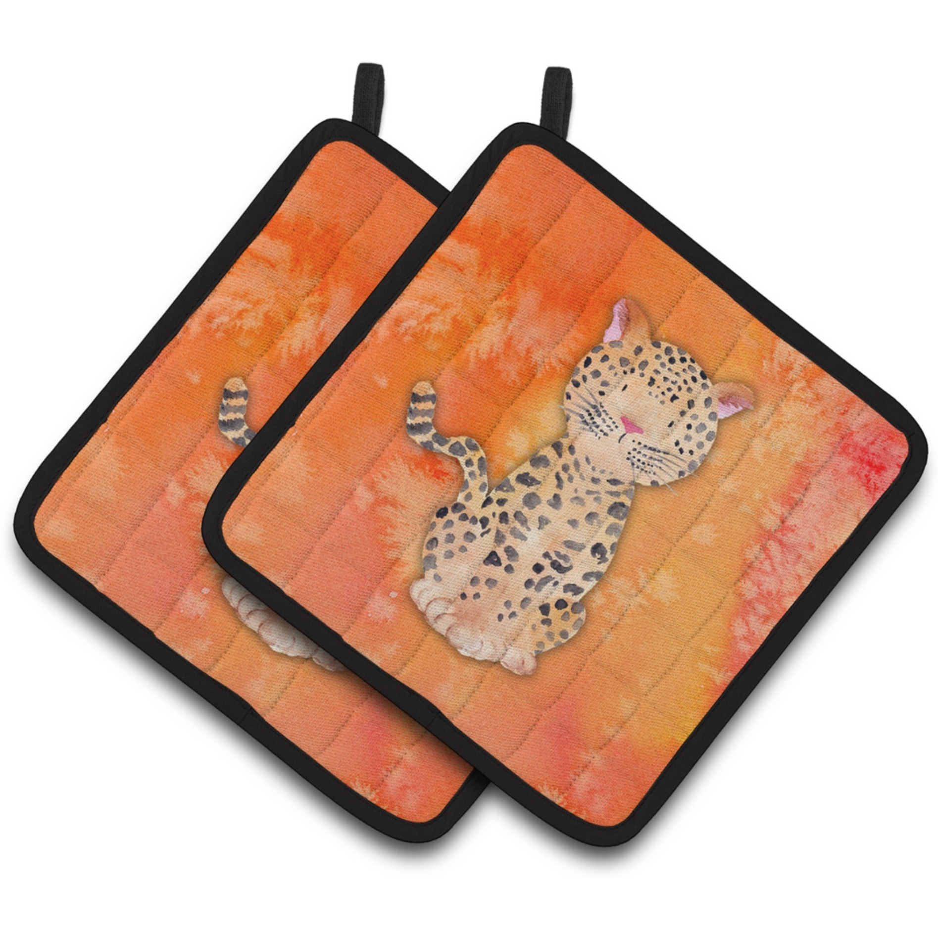 &quotCaroline's Treasures Leopard Watercolor Decorated pot holder, 7.5"" x 7.5"", Multicolor"