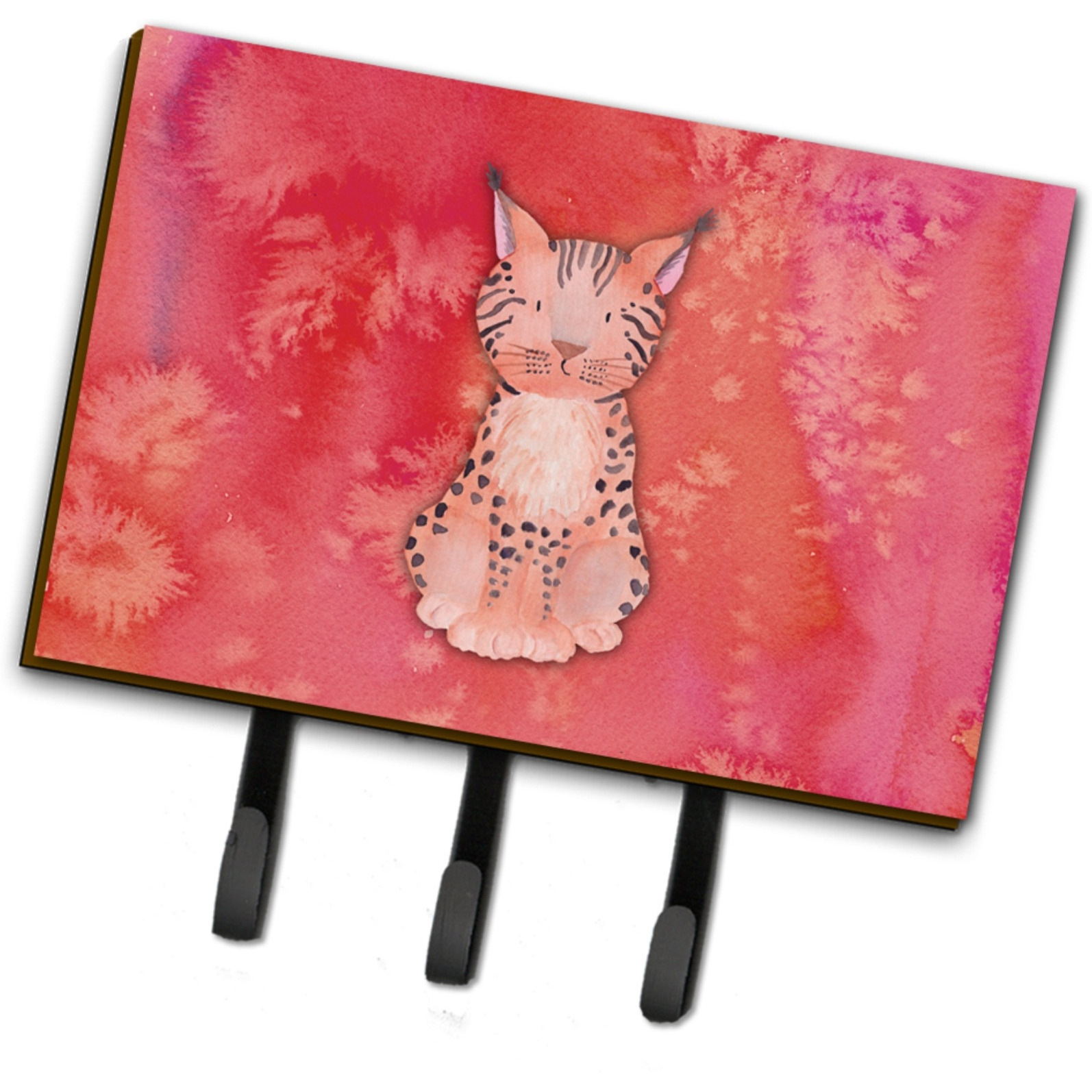 &quotCaroline's Treasures Lynx Watercolor Wall Hook, Triple, Multicolor"
