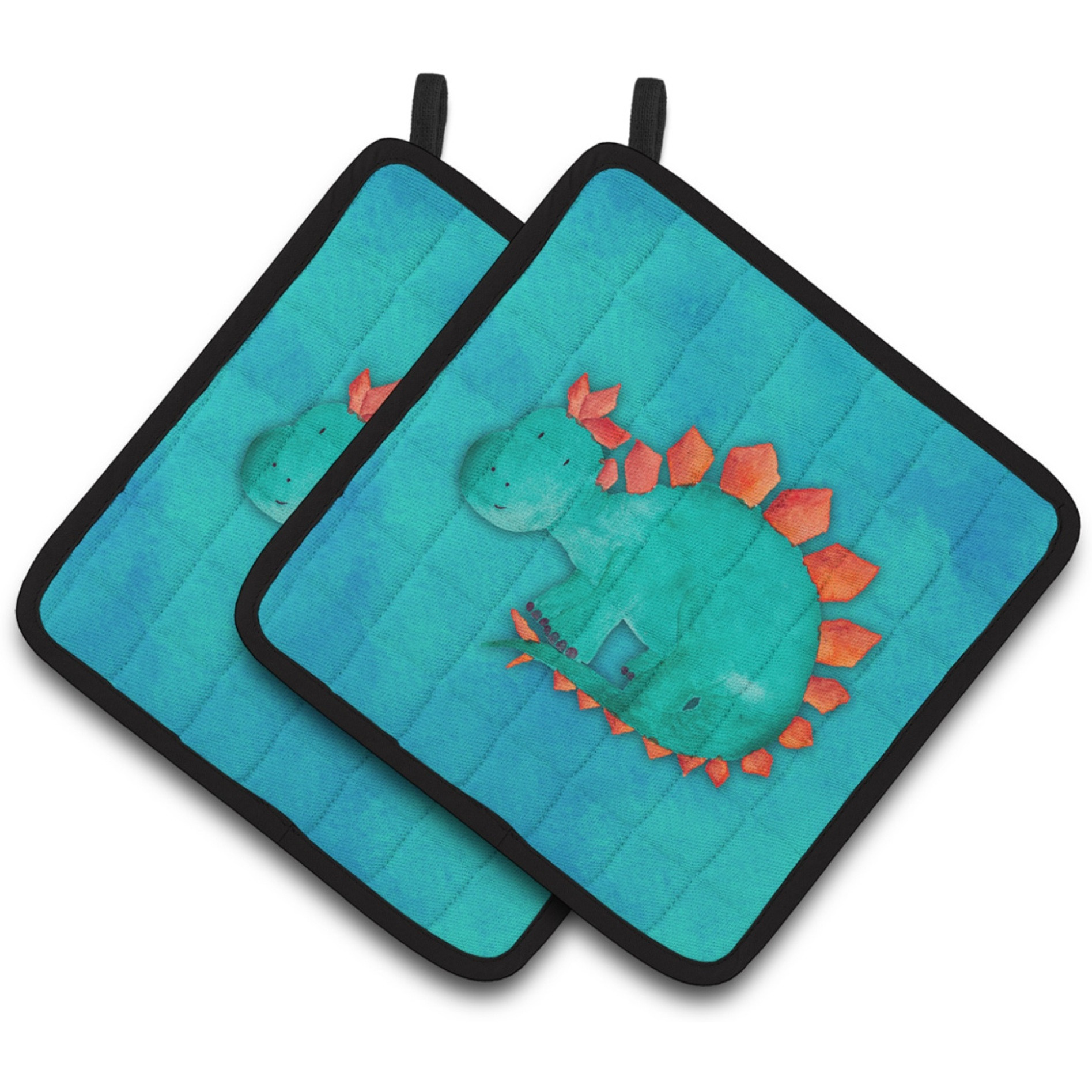 &quotCaroline's Treasures Stegosaurus Watercolor Decorated pot holder, 7.5"" x 7.5"", Multicolor"