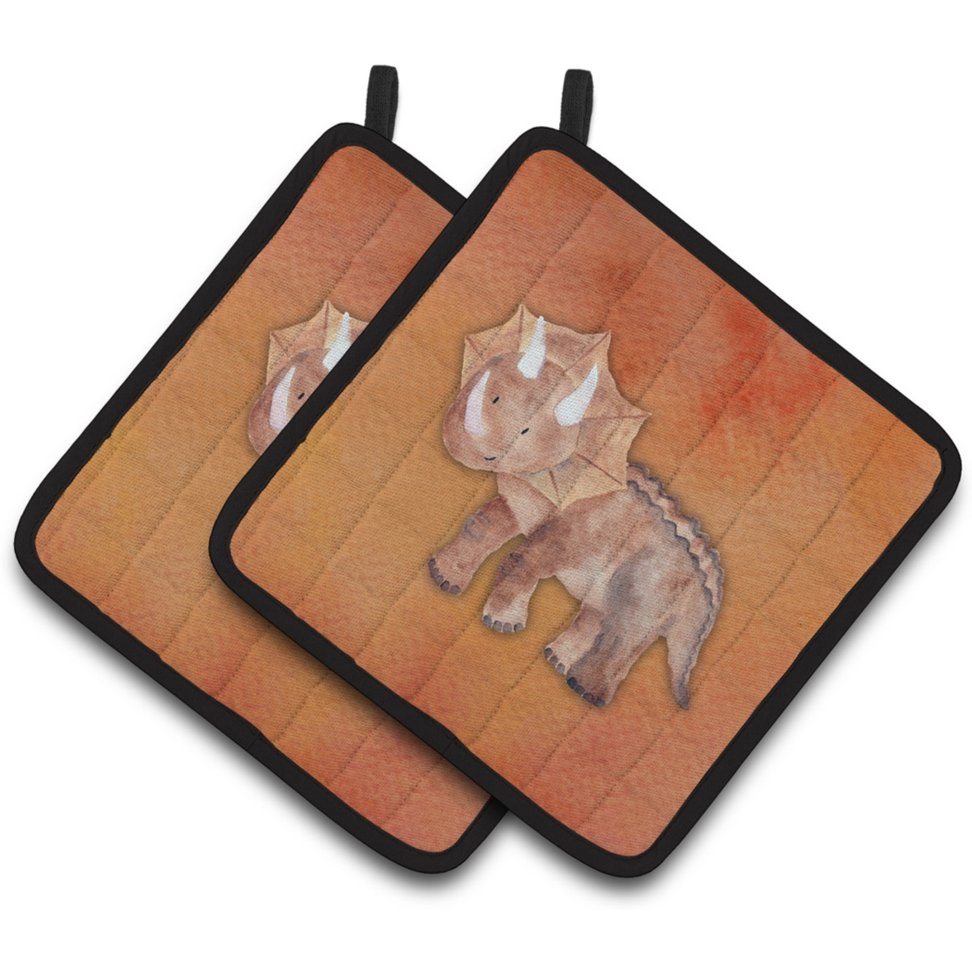 &quotCaroline's Treasures Triceratops Watercolor Decorated pot holder, 7.5"" x 7.5"", Multicolor"