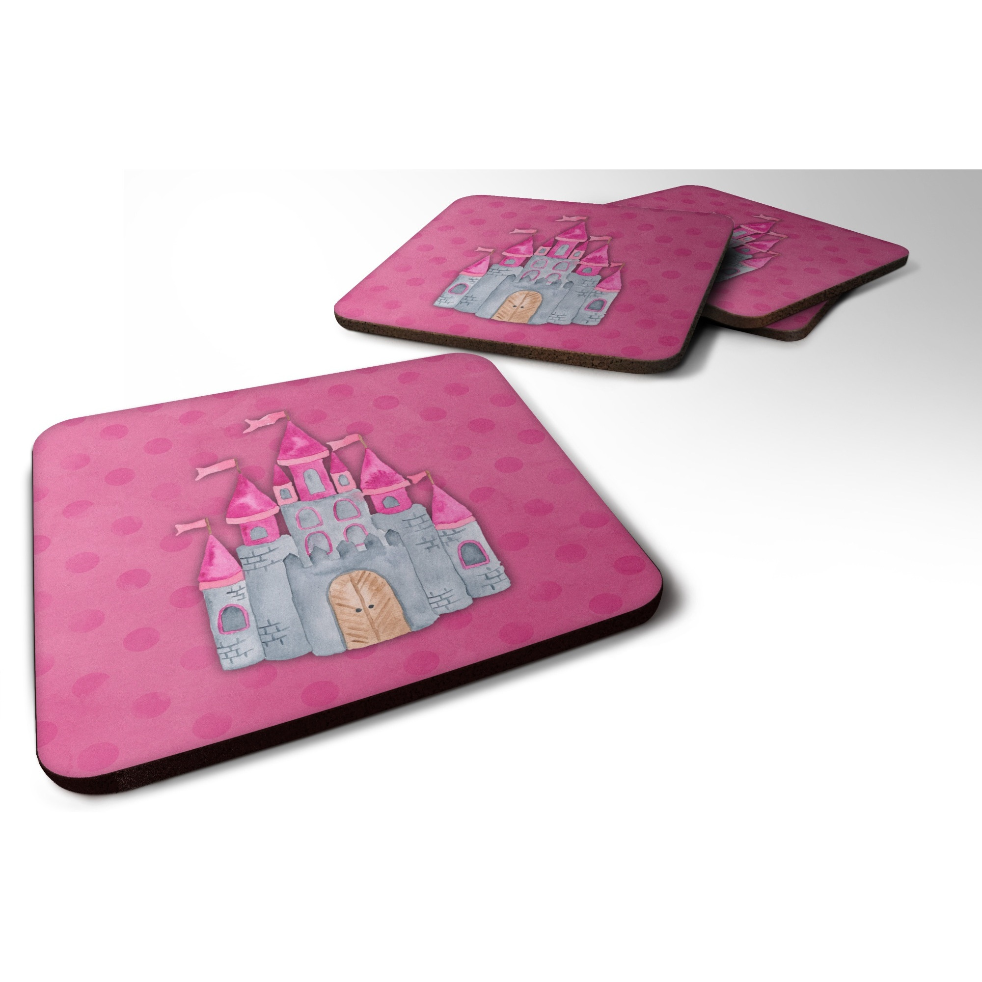 &quotCaroline's Treasures Princess Castle Watercolor Decorative coasters, 3.5, Multicolor"