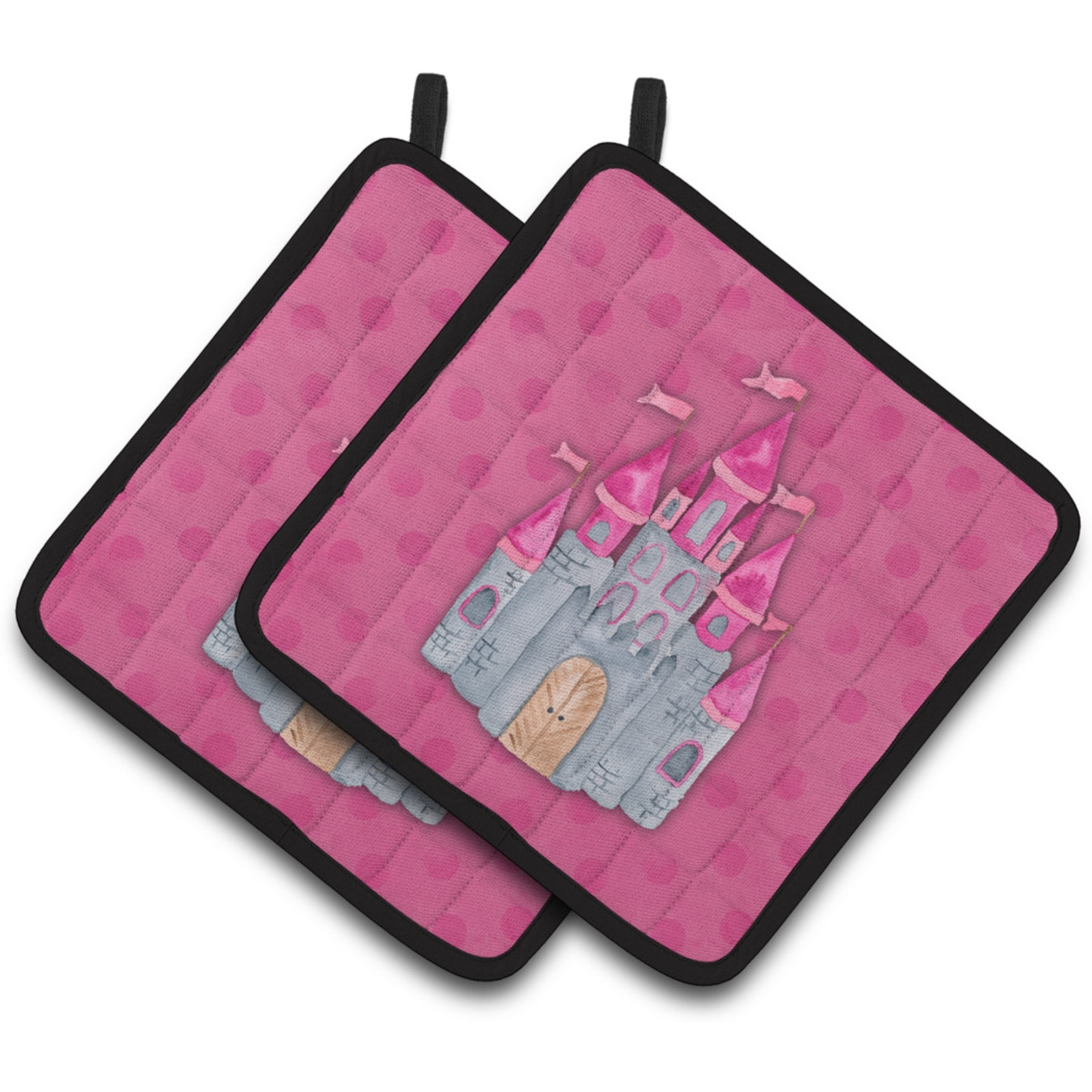 &quotCaroline's Treasures Princess Castle Watercolor Decorated pot holder, 7.5"" x 7.5"", Multicolor"