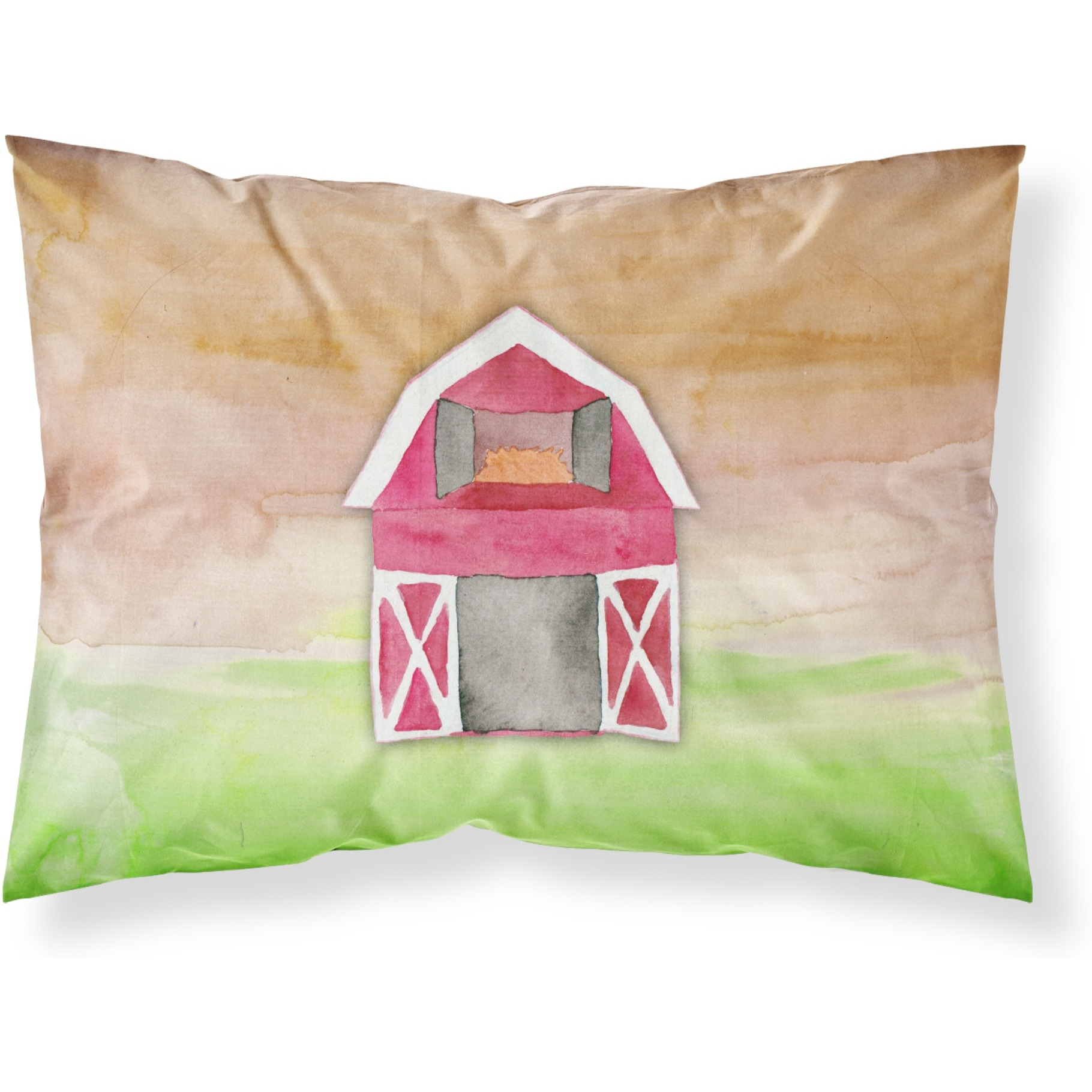 Caroline's Treasures Barn Watercolor Pillowcase Standard Multicolor