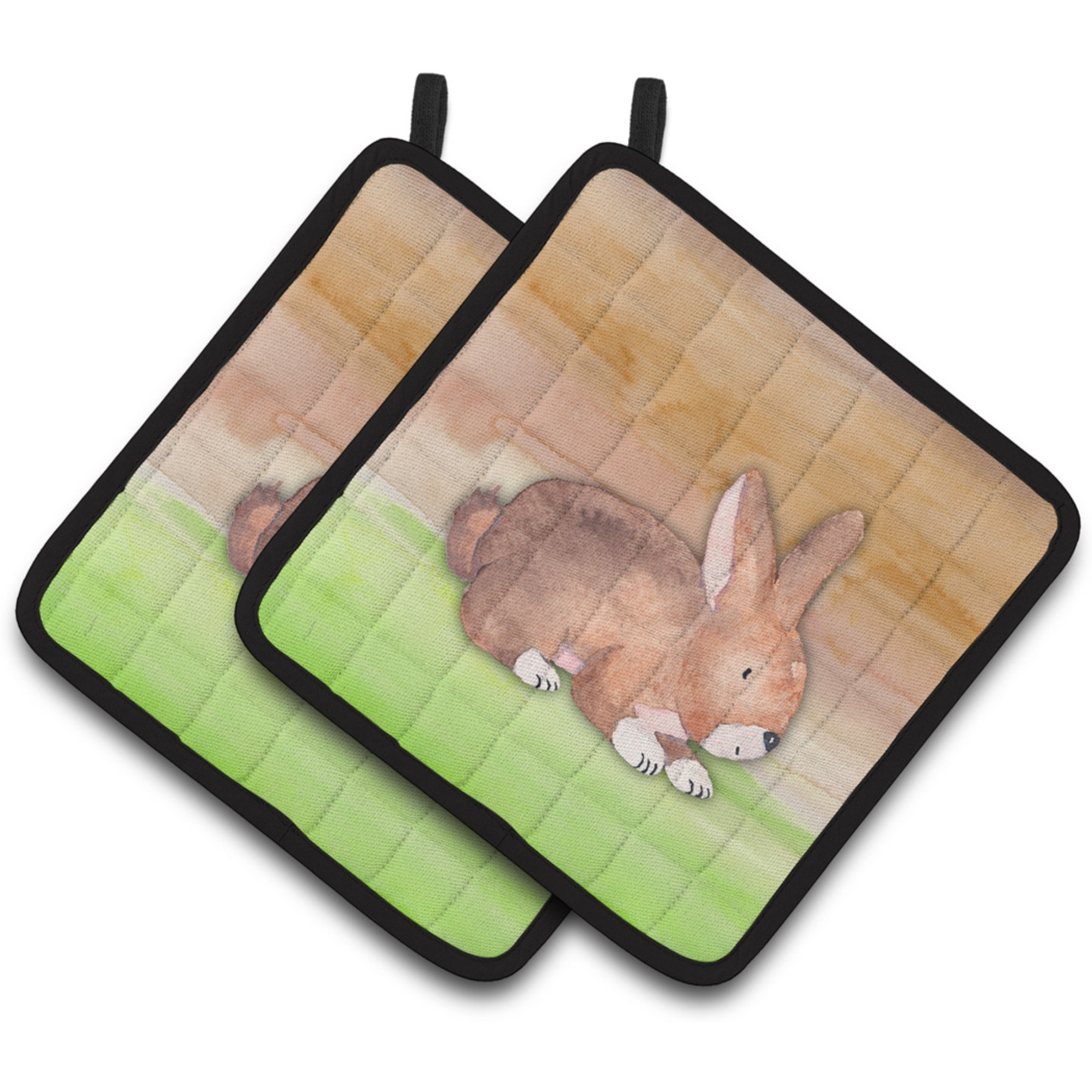 &quotCaroline's Treasures Rabbit Watercolor Decorated pot holder, 7.5"" x 7.5"", Multicolor"