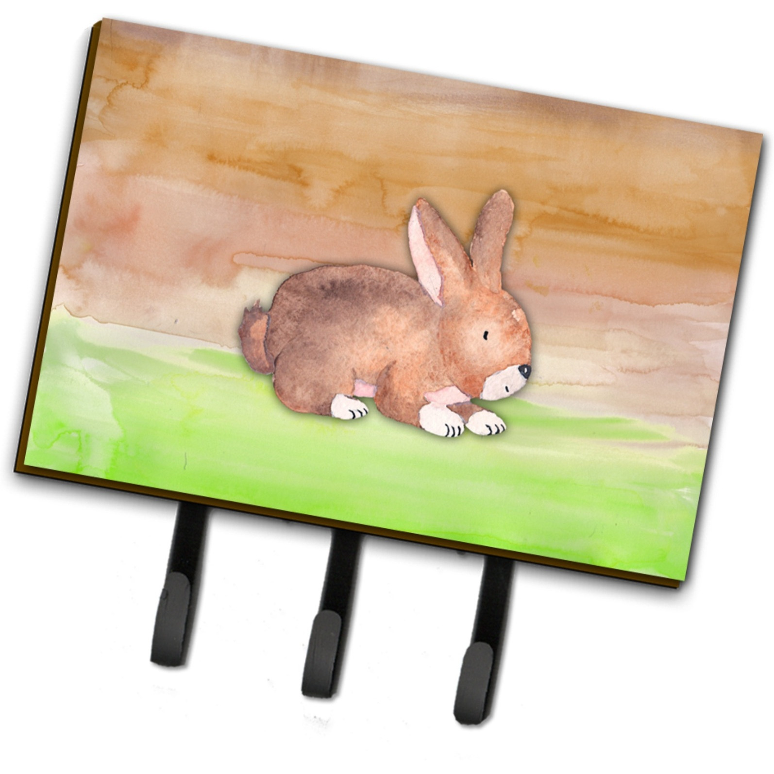 &quotCaroline's Treasures Rabbit Watercolor Wall Hook, Triple, Multicolor"