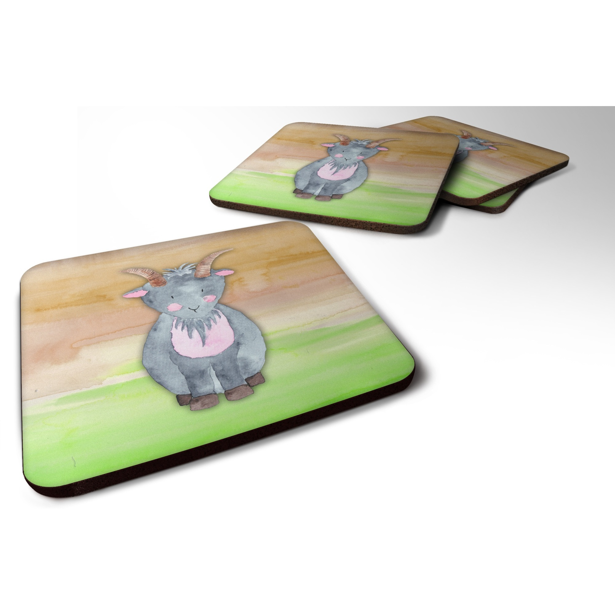 &quotCaroline's Treasures Goat Watercolor Decorative coasters, 3.5, Multicolor"