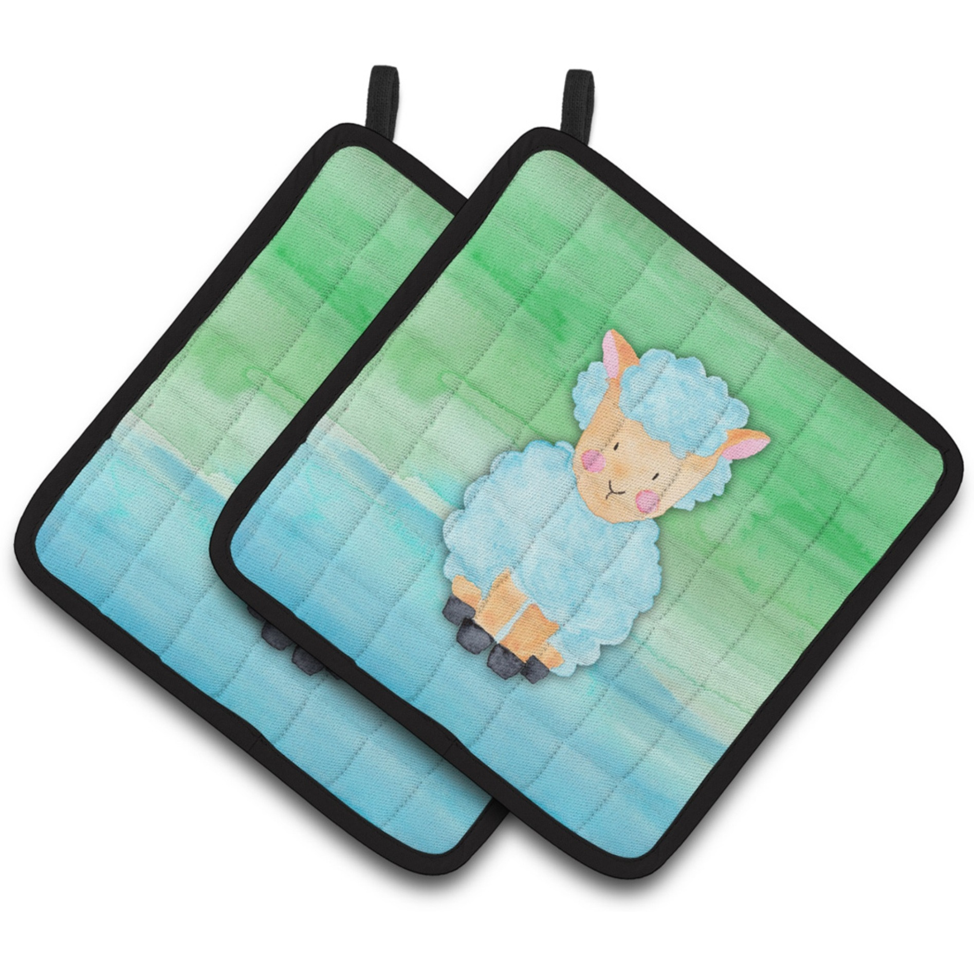 &quotCaroline's Treasures Sheep Lamb Watercolor Decorated pot holder, 7.5"" x 7.5"", Multicolor"