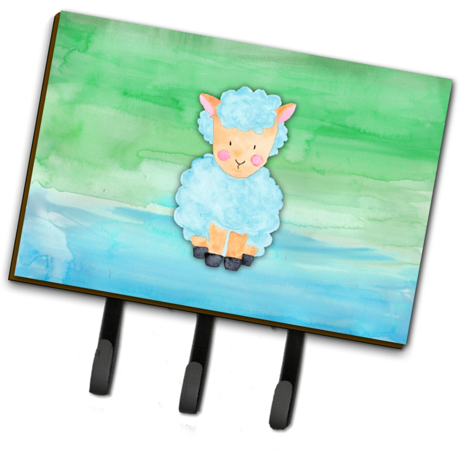 &quotCaroline's Treasures Sheep Lamb Watercolor Wall Hook, Triple, Multicolor"