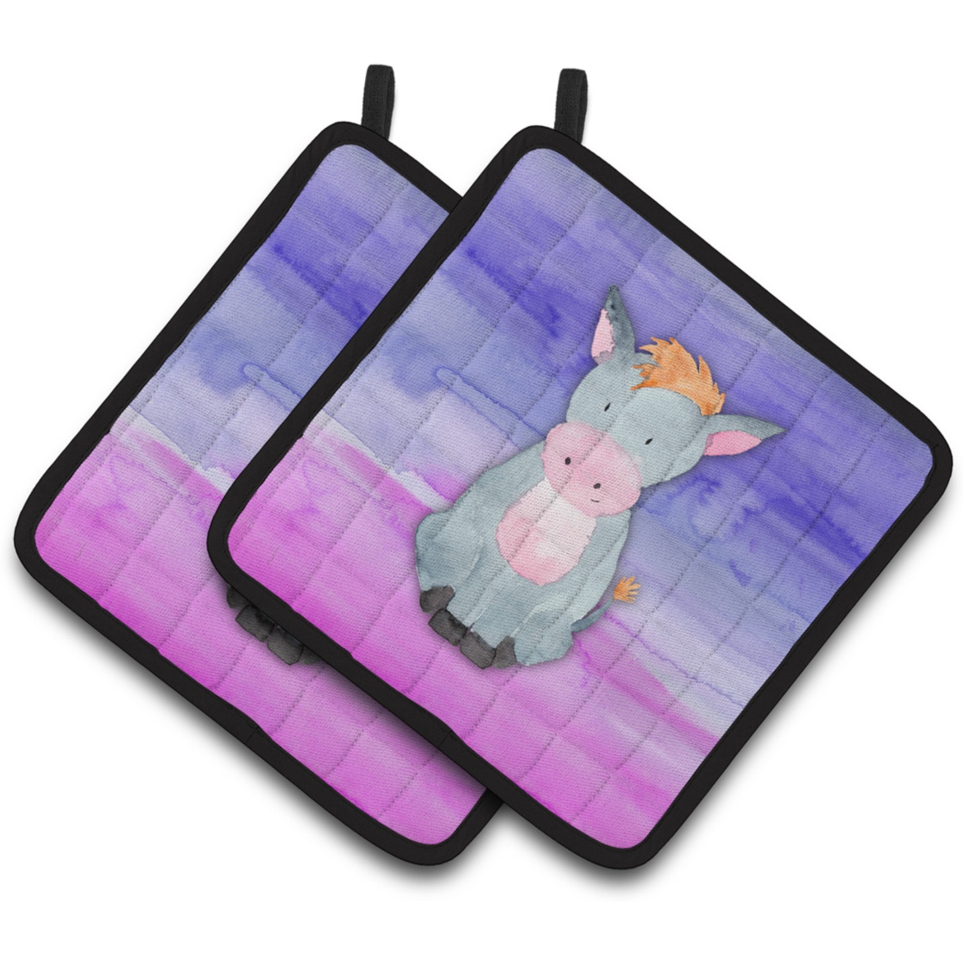 &quotCaroline's Treasures Donkey Watercolor Decorated pot holder, 7.5"" x 7.5"", Multicolor"