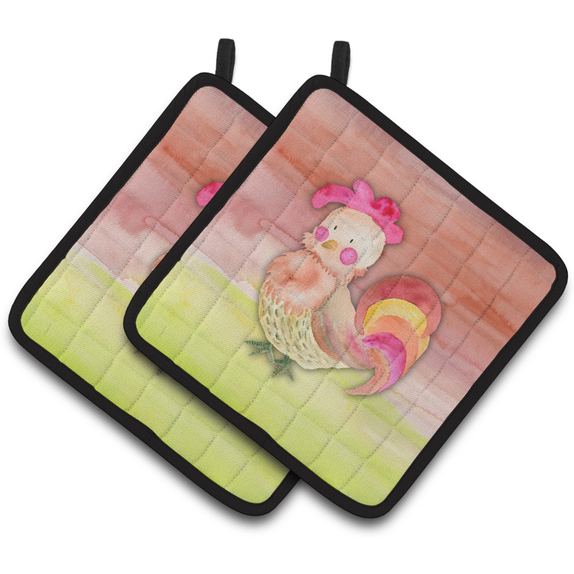 &quotCaroline's Treasures Rooster Watercolor Decorated pot holder, 7.5"" x 7.5"", Multicolor"