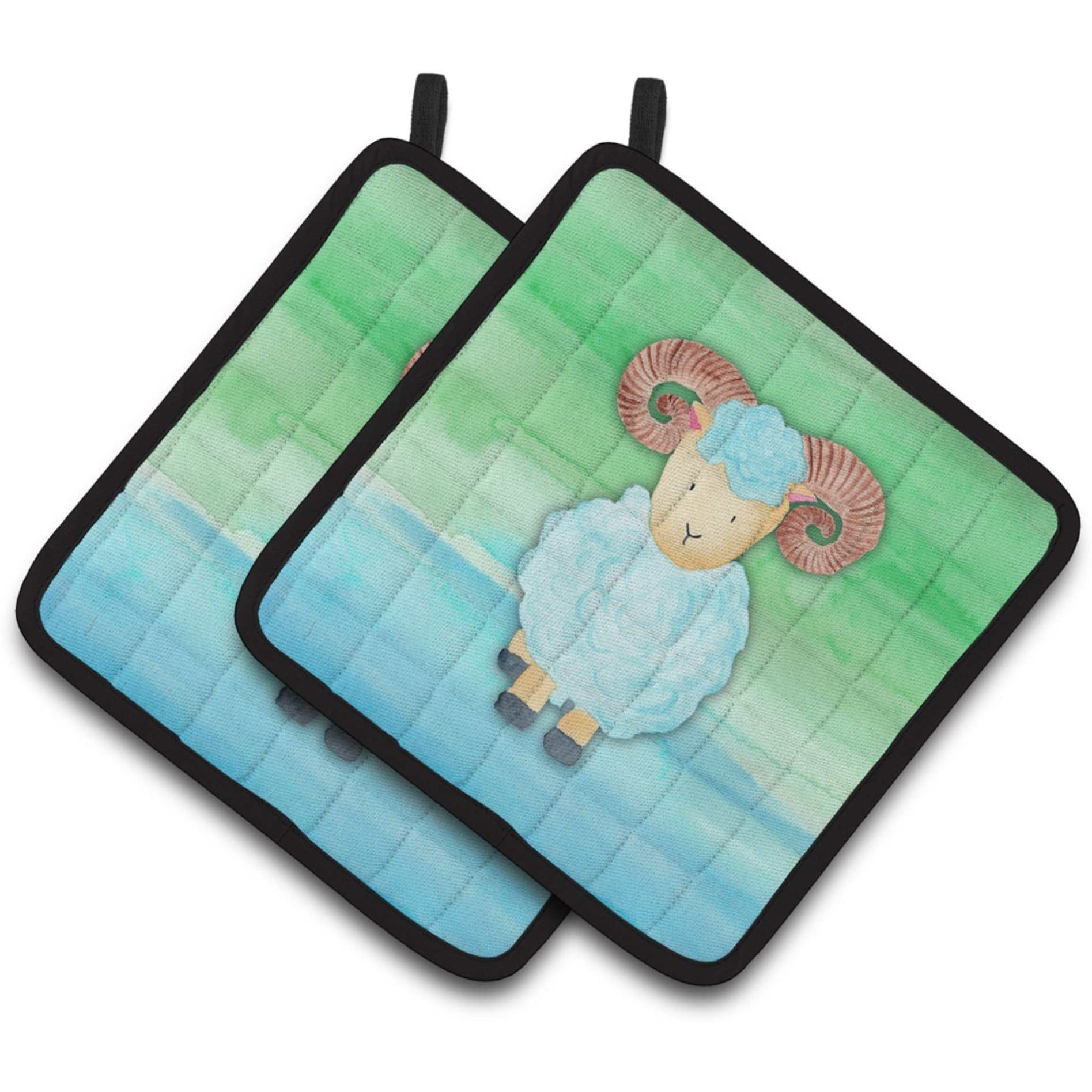&quotCaroline's Treasures Ram Sheep Watercolor Decorated pot holder, 7.5"" x 7.5"", Multicolor"