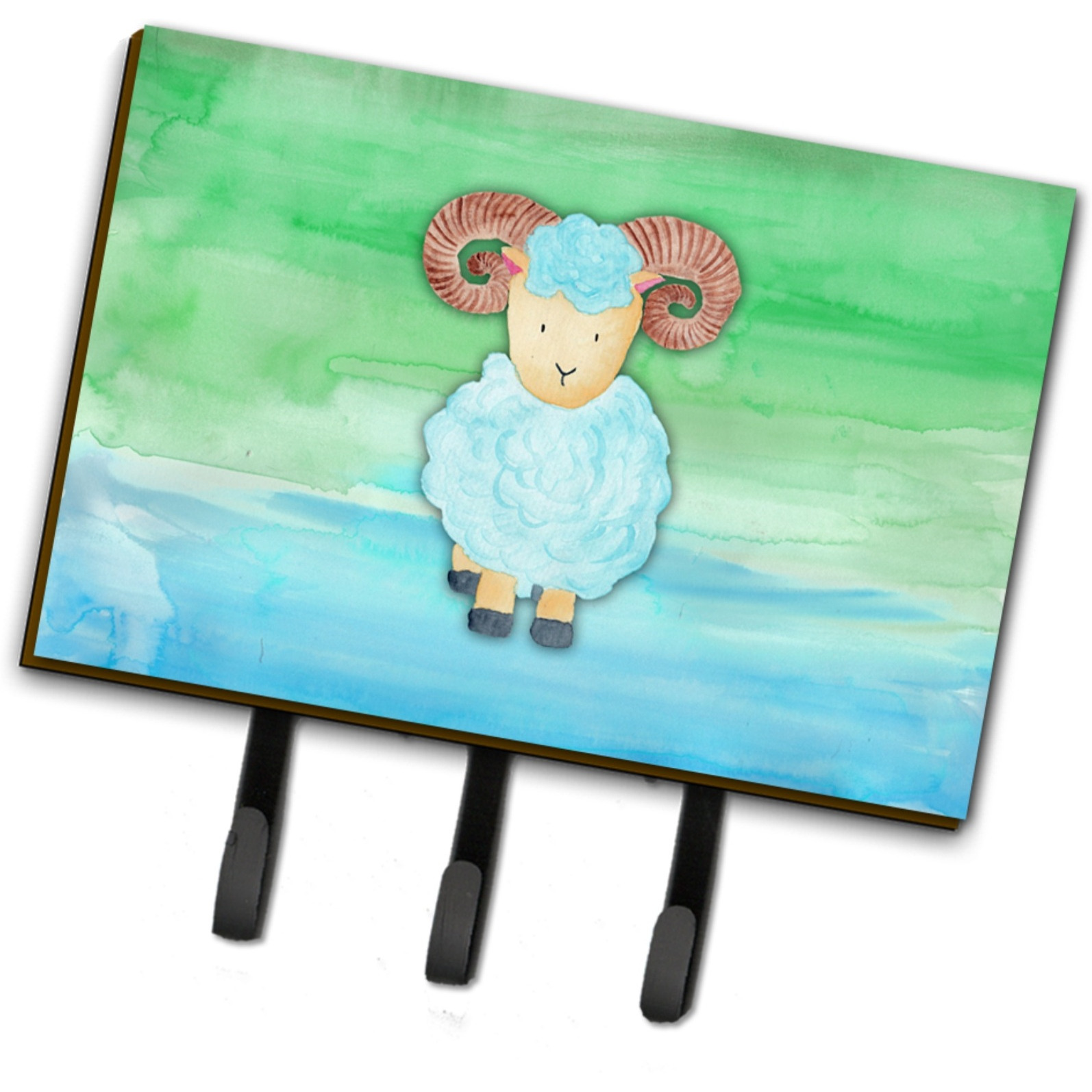 &quotCaroline's Treasures Ram Sheep Watercolor Wall Hook, Triple, Multicolor"