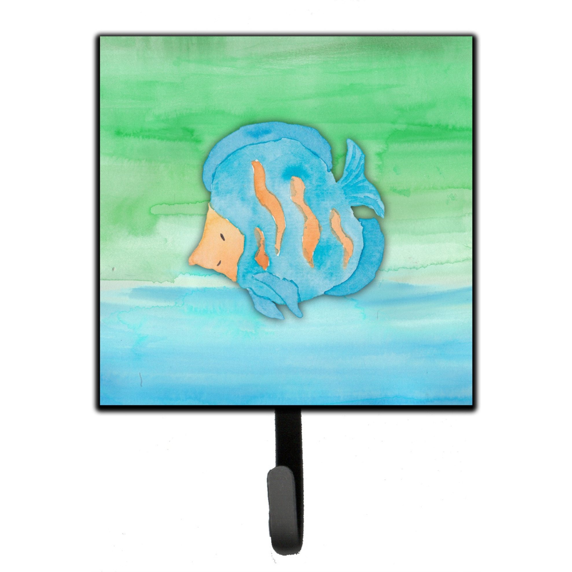 &quotCaroline's Treasures Blue Fish Watercolor Wall Hook, Small, Multicolor"