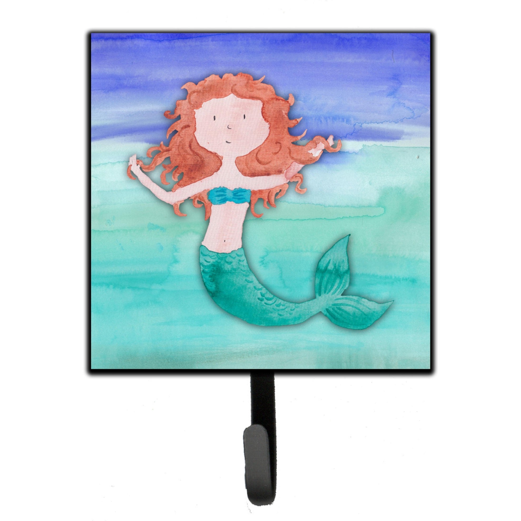 &quotCaroline's Treasures Ginger Mermaid Watercolor Wall Hook, Small, Multicolor"