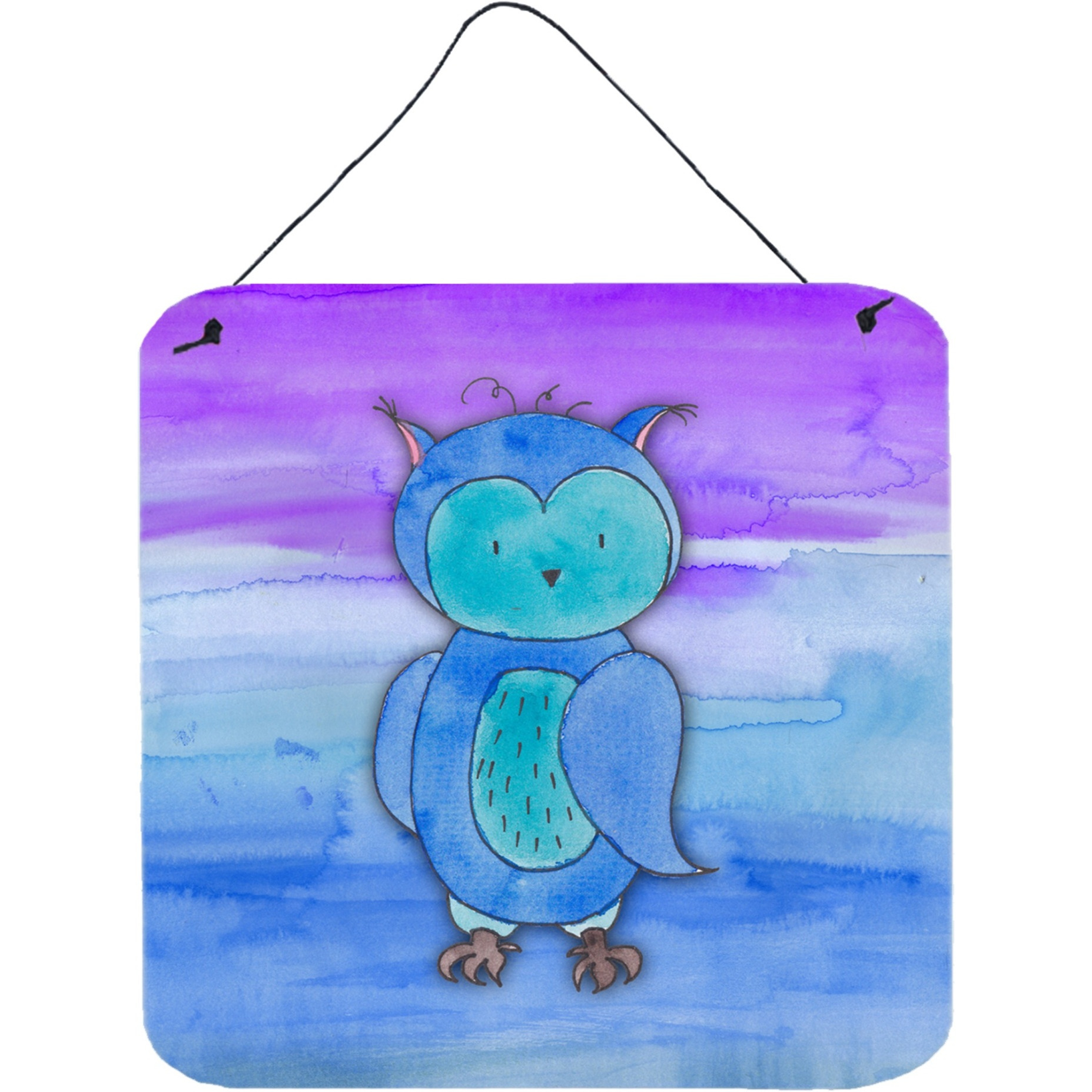 &quotCaroline's Treasures Blue Owl Watercolor Metal Print, 6"" x 6"", Multicolor"