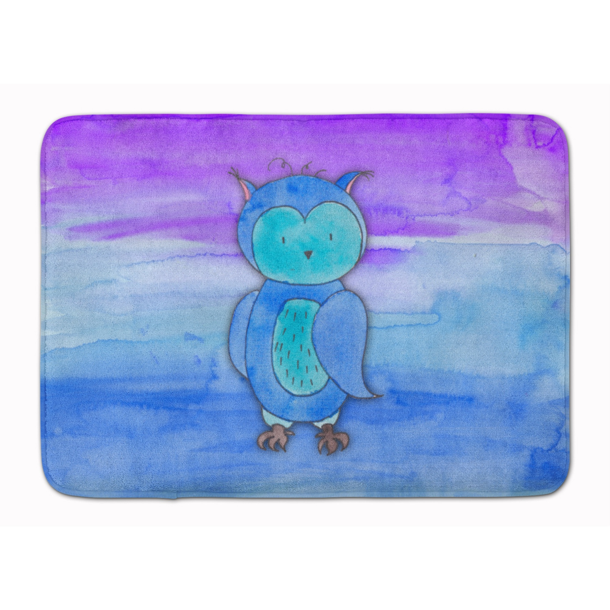 &quotCaroline's Treasures Blue Owl Watercolor Floor Mat, 19"" x 27"", Multicolor"
