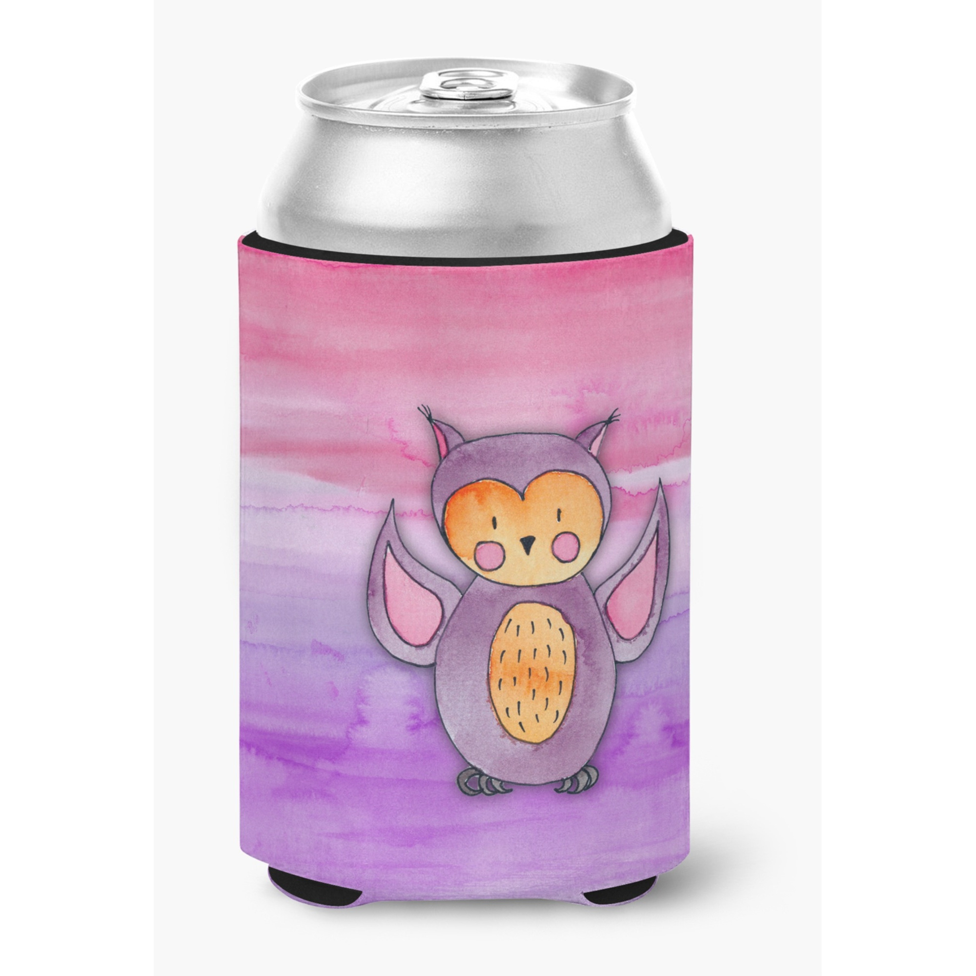 &quotCaroline's Treasures Pink and Purple Owl Watercolor Decorative Can Hugger, Multicolor"