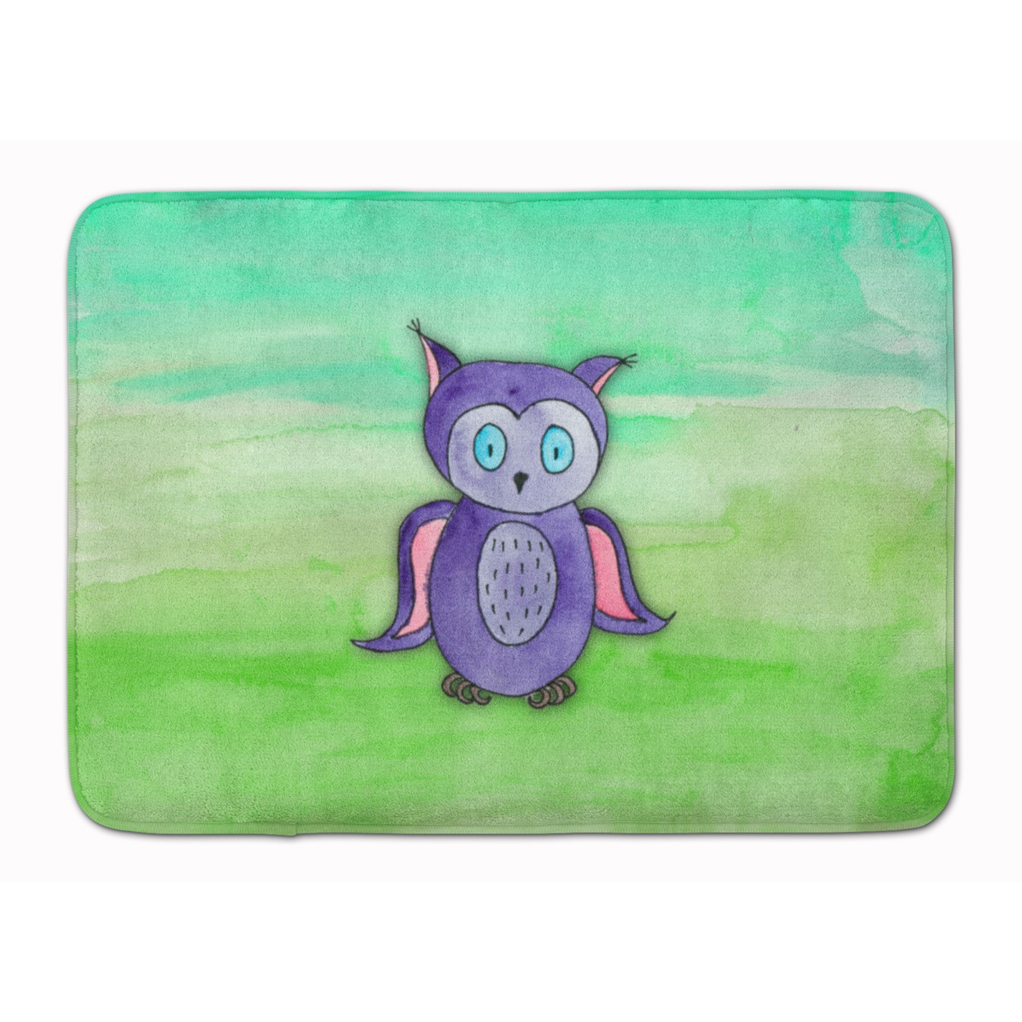&quotCaroline's Treasures Purple Owl Watercolor Floor Mat, 19"" x 27"", Multicolor"