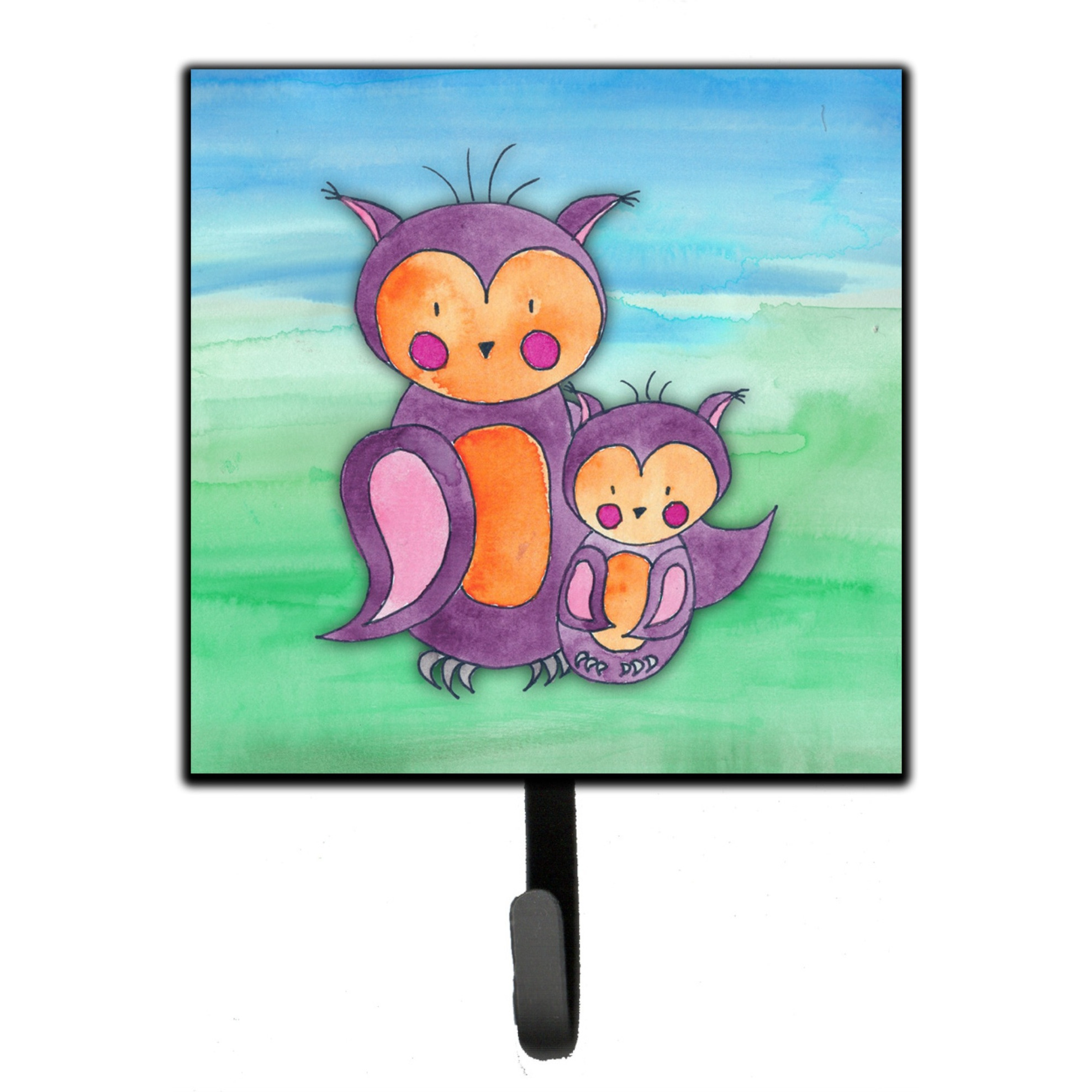 &quotCaroline's Treasures Momma and Baby Owl Watercolor Wall Hook, Small, Multicolor"