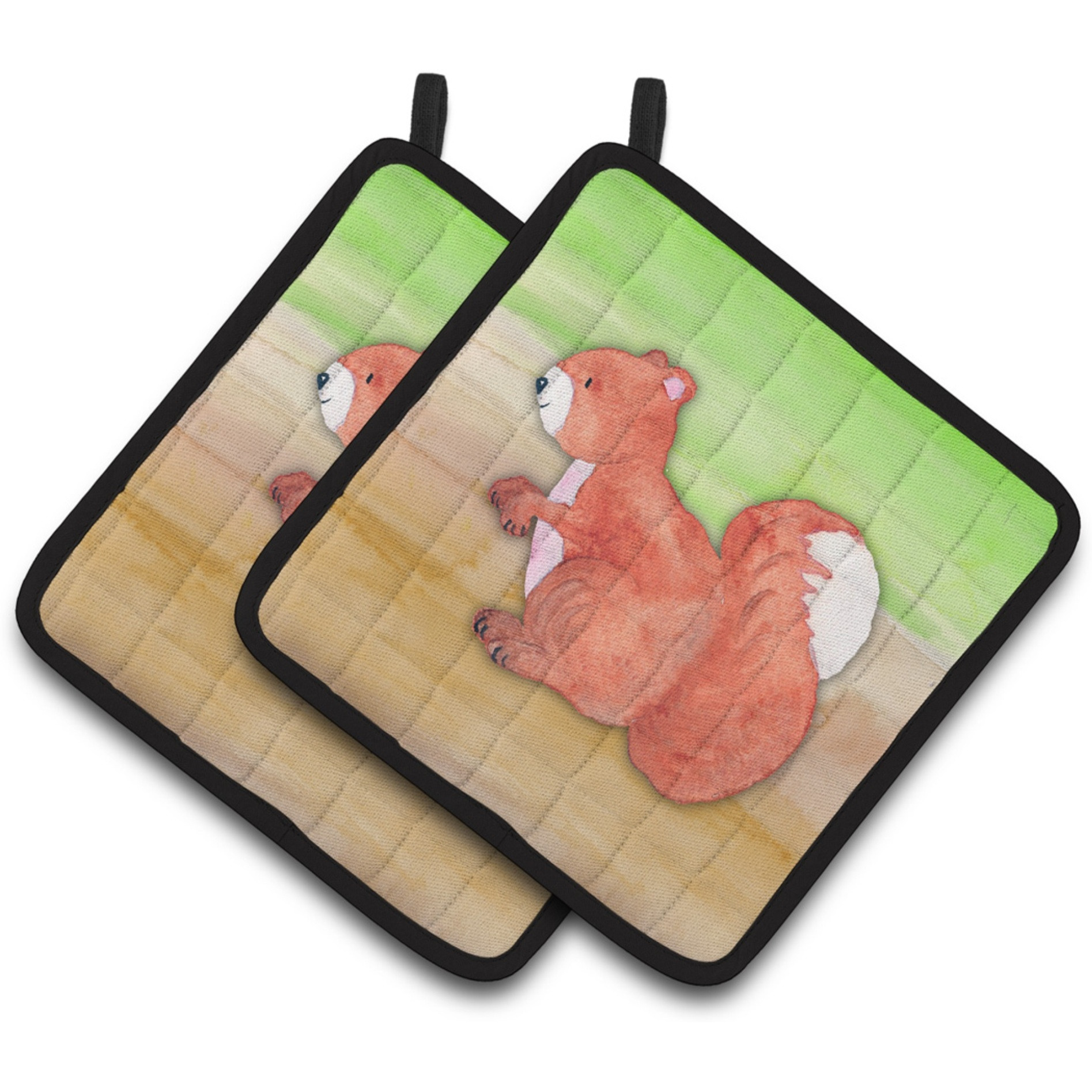 &quotCaroline's Treasures Squirrel Watercolor Decorated pot holder, 7.5"" x 7.5"", Multicolor"