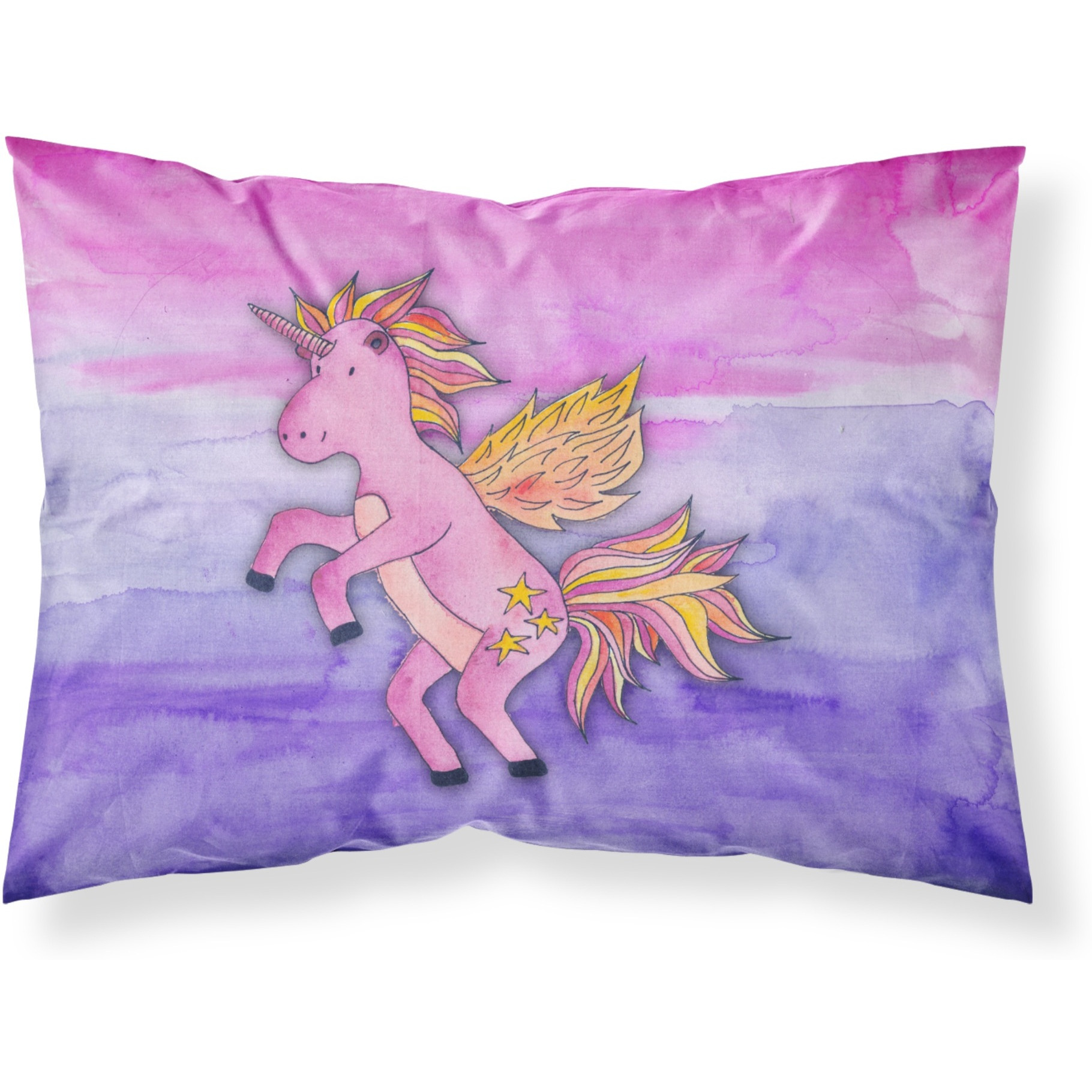 &quotCaroline's Treasures Pink Unicorn Watercolor Pillowcase, Standard, Multicolor"