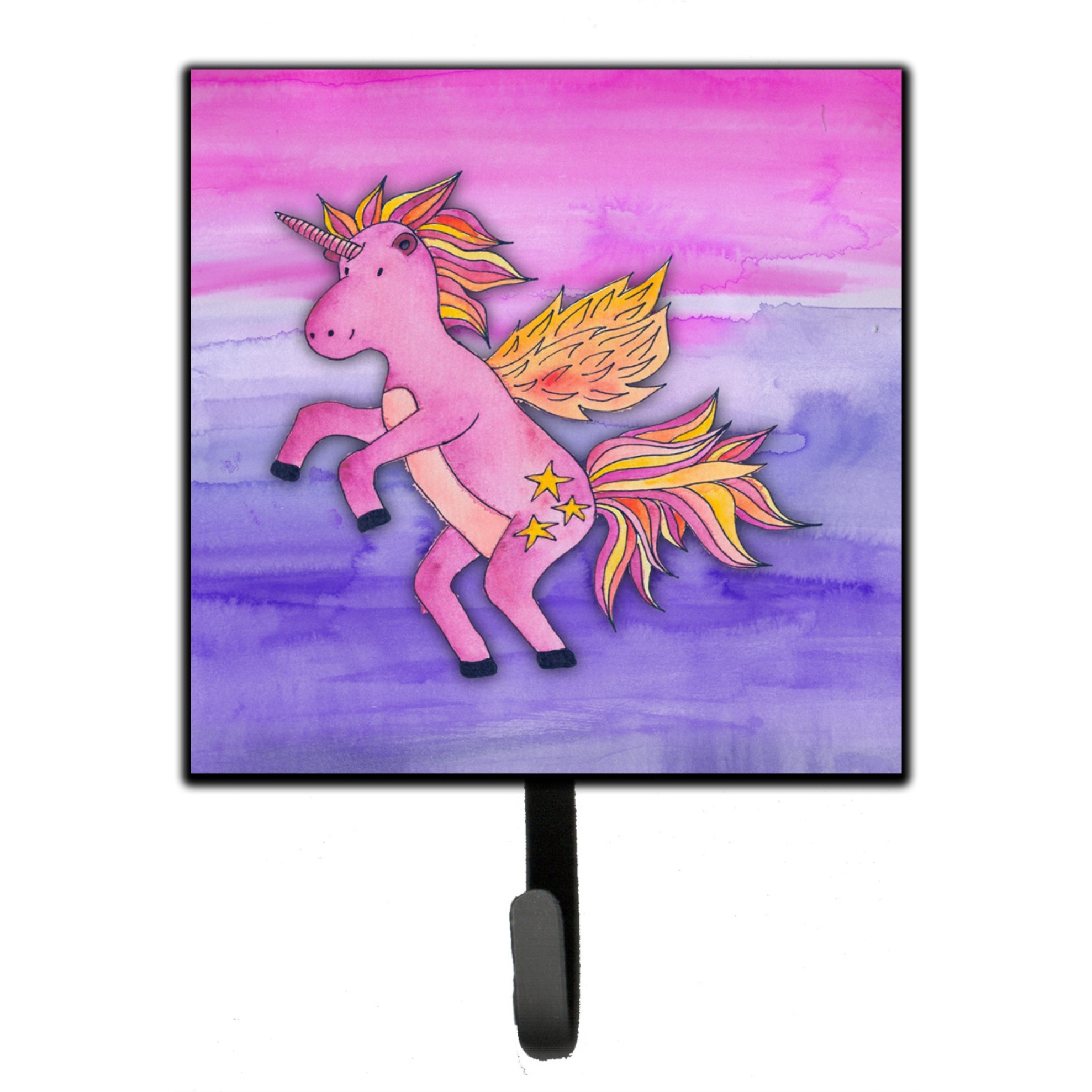 &quotCaroline's Treasures Pink Unicorn Watercolor Wall Hook, Small, Multicolor"