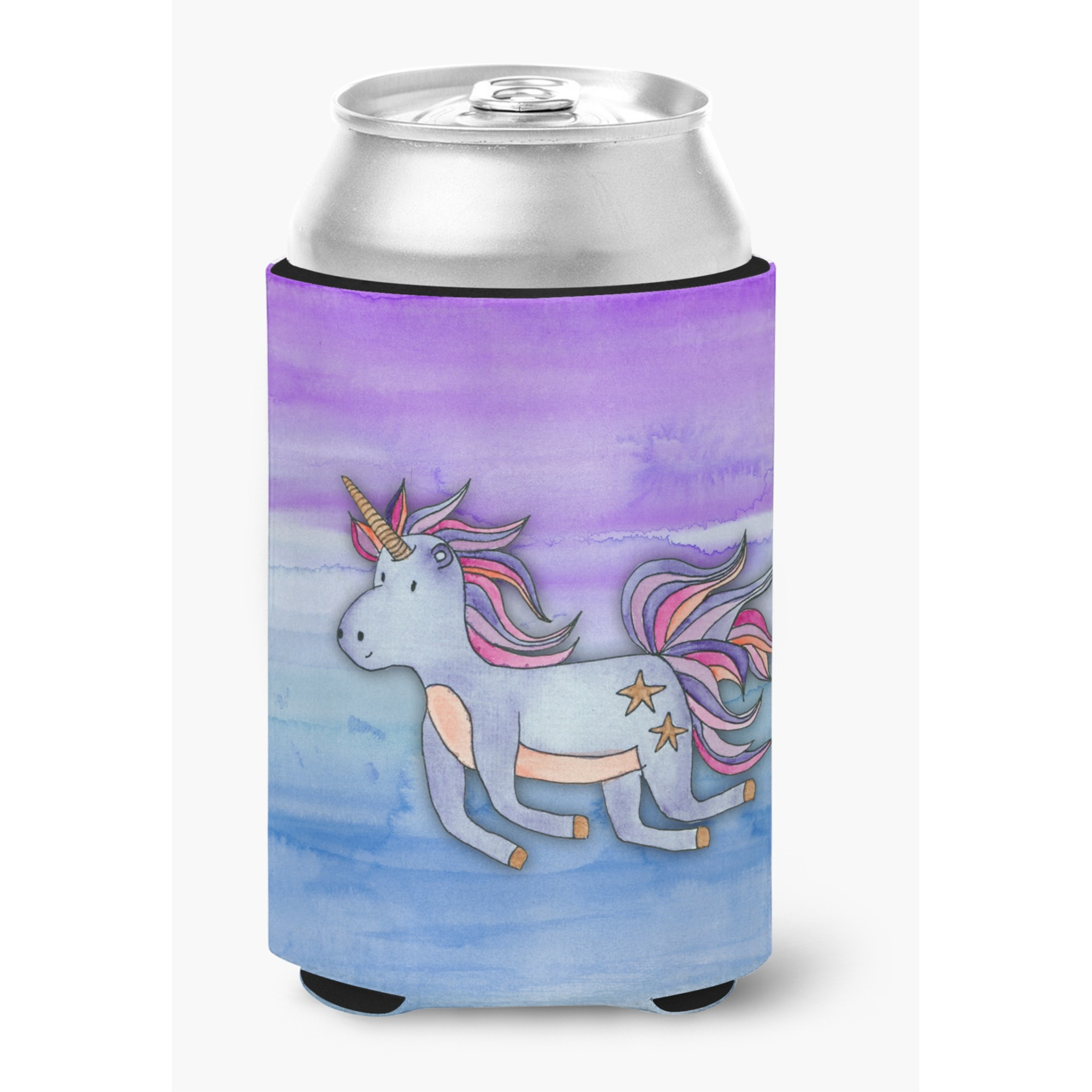 &quotCaroline's Treasures Blue Unicorn Watercolor Decorative Can Hugger, Multicolor"