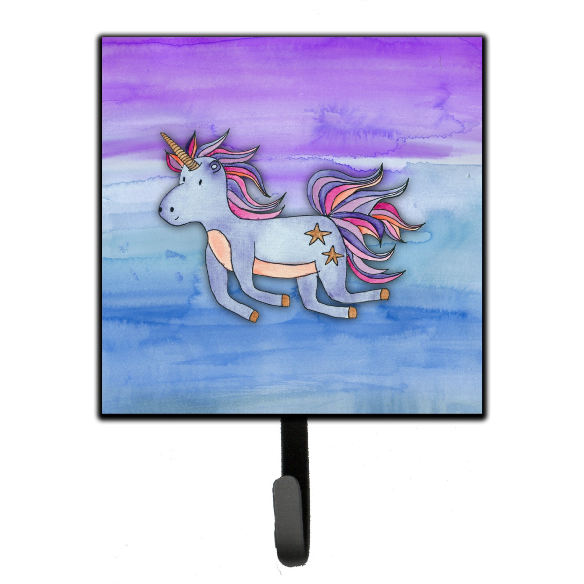 &quotCaroline's Treasures Blue Unicorn Watercolor Wall Hook, Small, Multicolor"