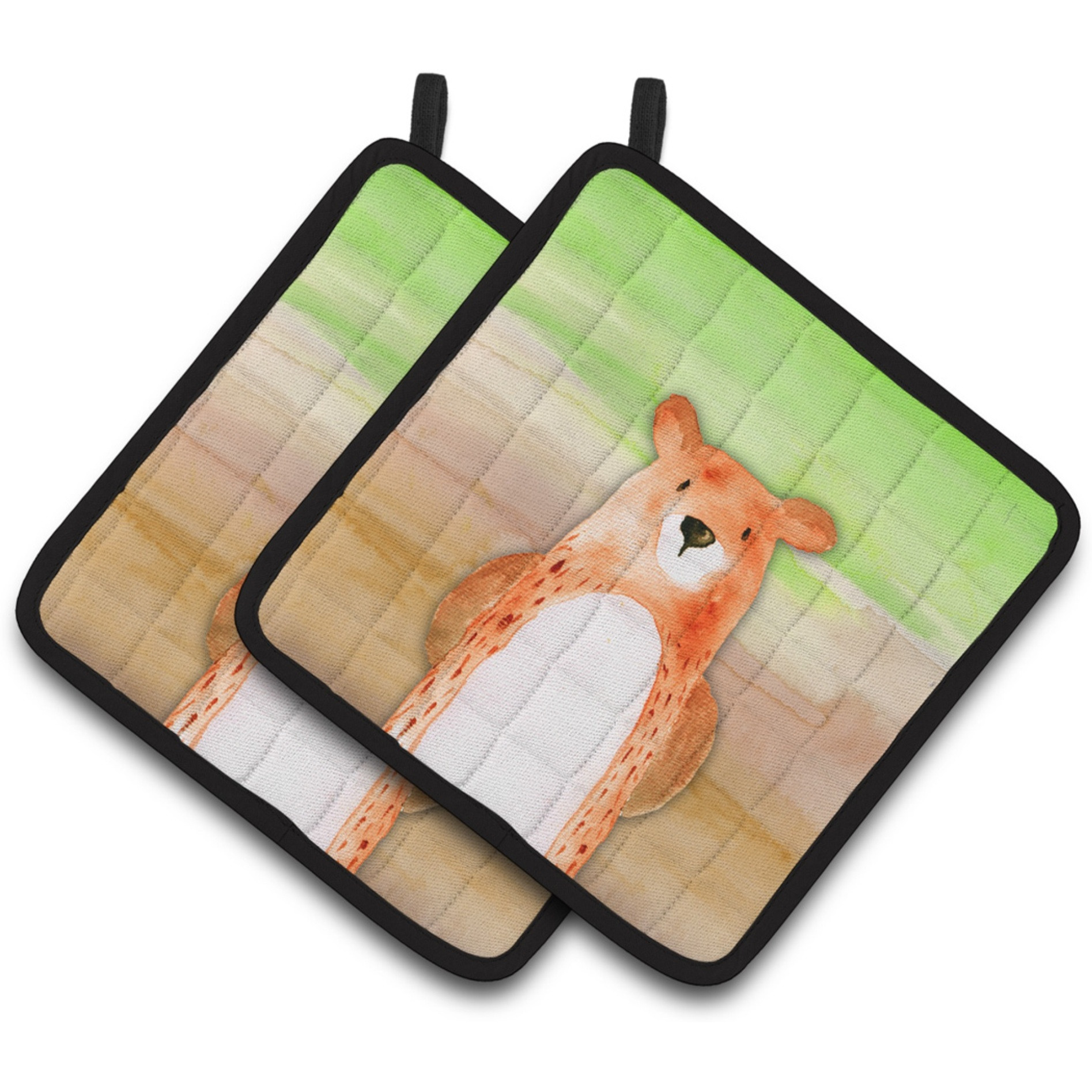 &quotCaroline's Treasures Bear Watercolor Decorated pot holder, 7.5"" x 7.5"", Multicolor"